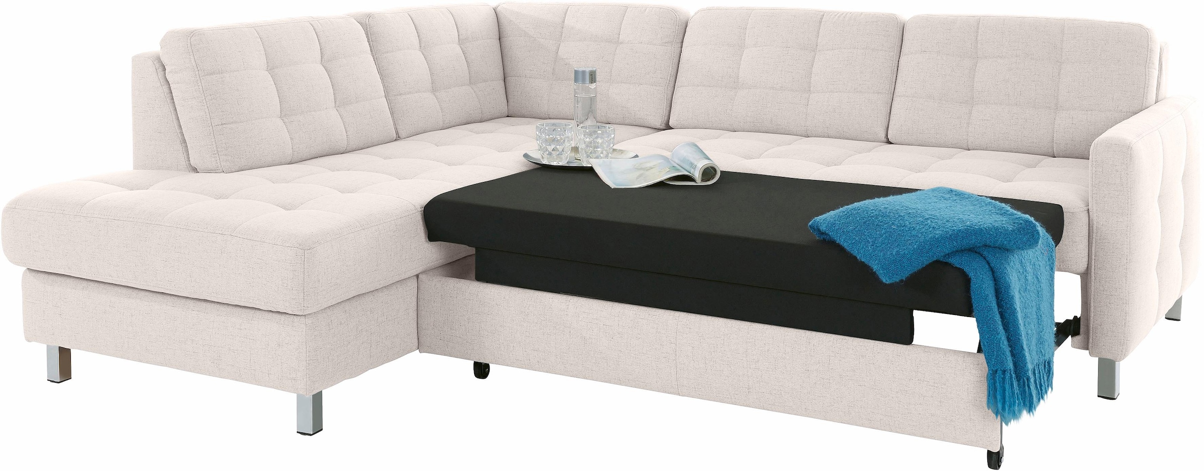 sit&more Ecksofa »Picasso L-Form«, wahlweise mit Bettfunktion und Bettkasten