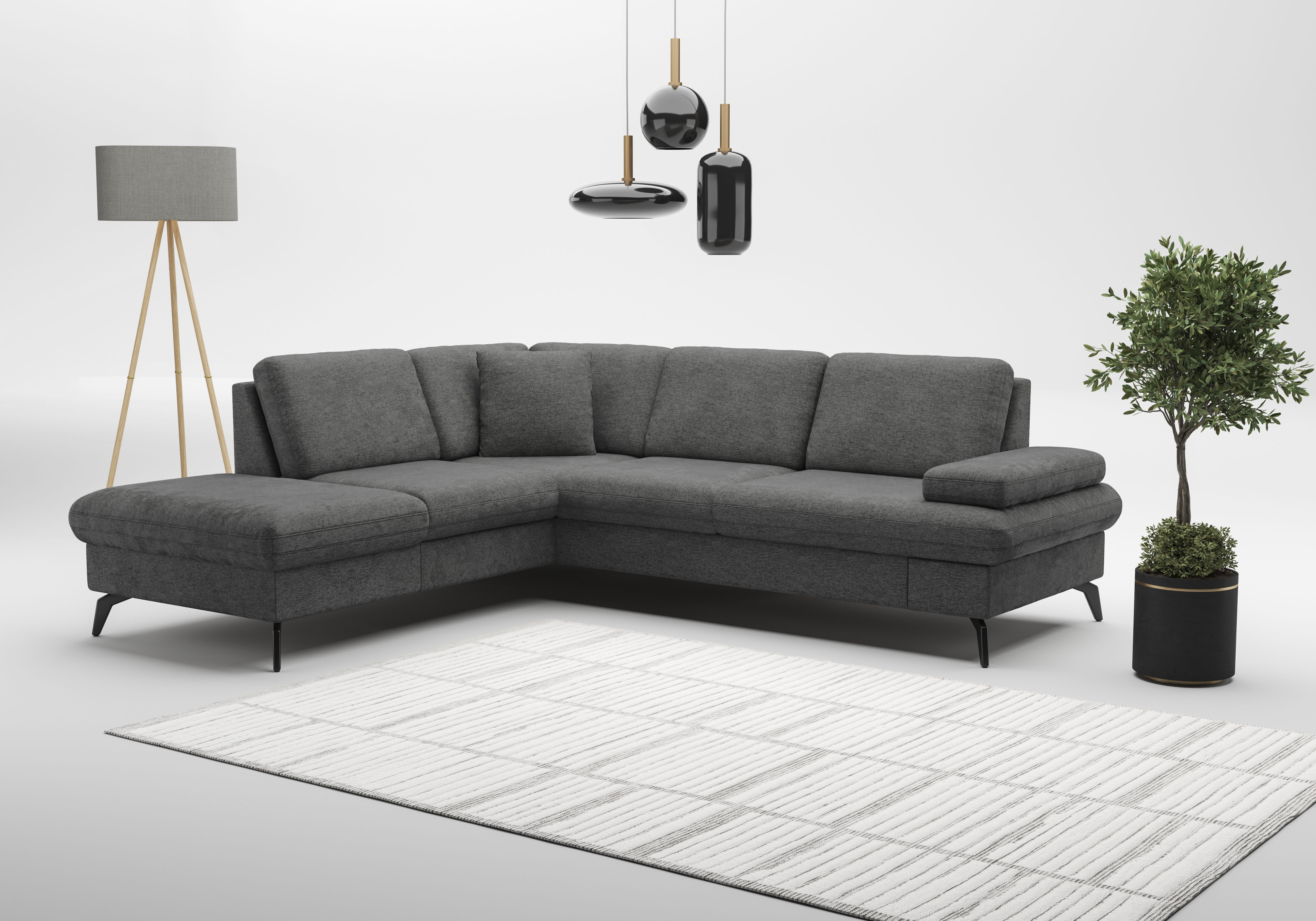 sit&more Ecksofa "Morris Jubi L-Form, B: 238 cm" mit Armteilfunktion & 1 Zierkissen, optional Schlaffunktion