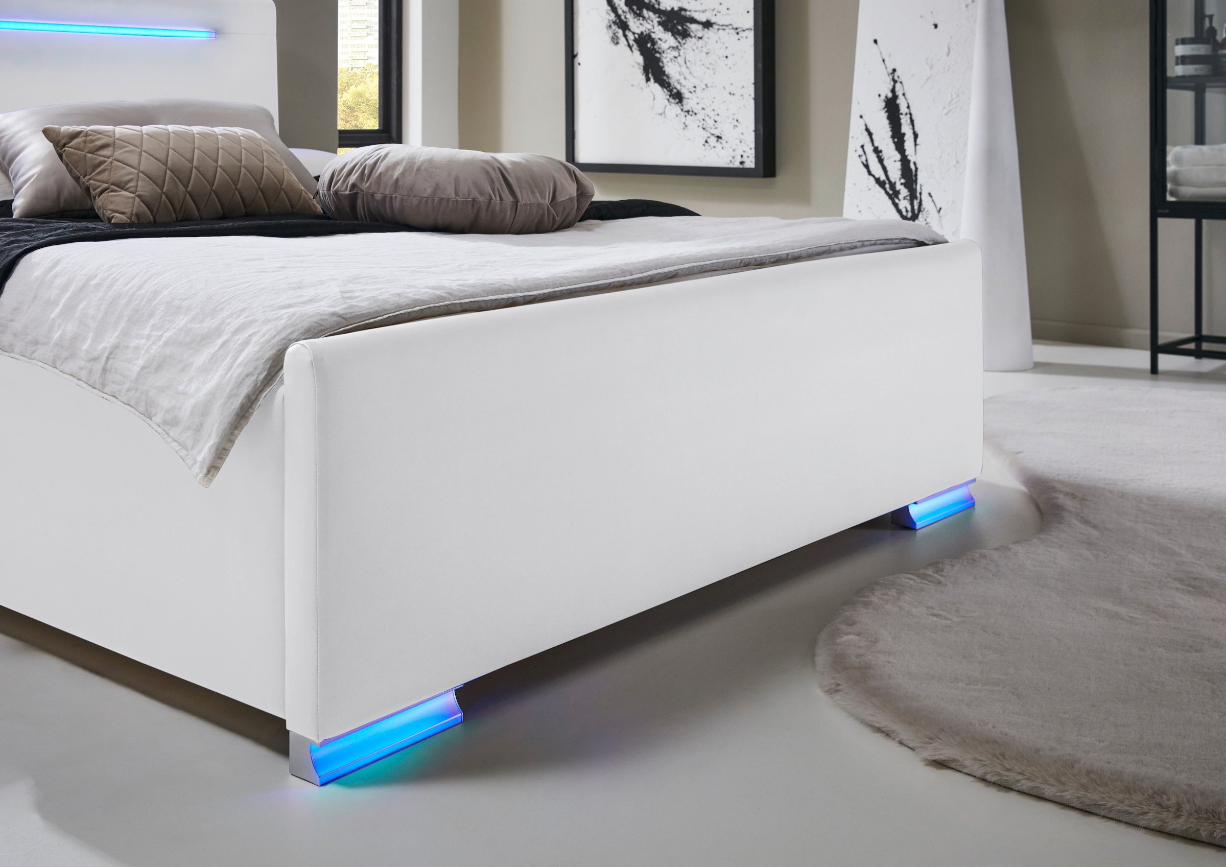 meise.möbel Polsterbett »Las Vegas III mit LED-Beleuchtung und USB-Anschluss«, erhältlich in den Breiten 140 & 180cm