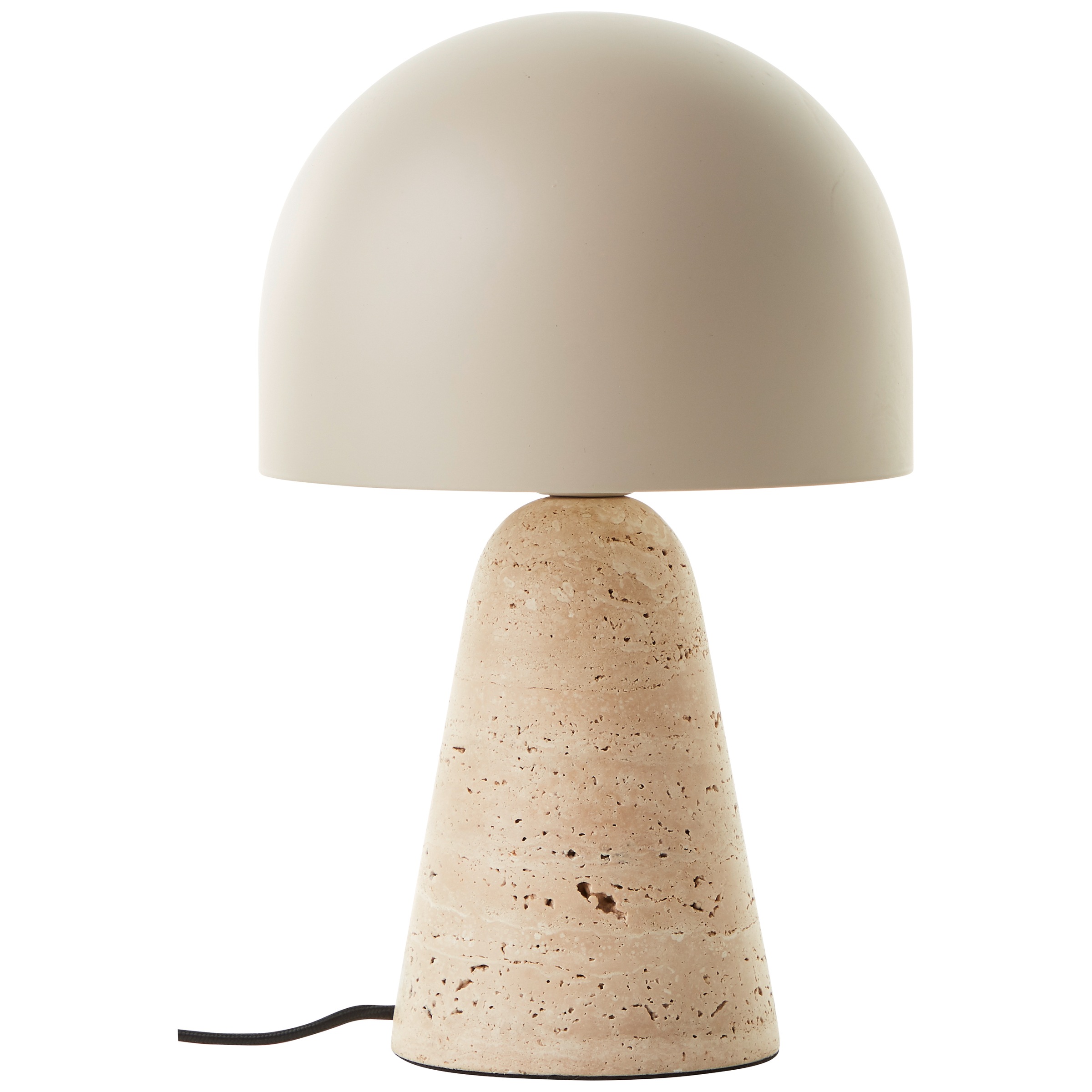 Brilliant Tischleuchte »Nalam«, 1 flammig, Leuchtmittel E14 | ohne Leuchtmittel, mit Travertinfuß und Metallschirm, E14, 31 x 20 cm, beige
