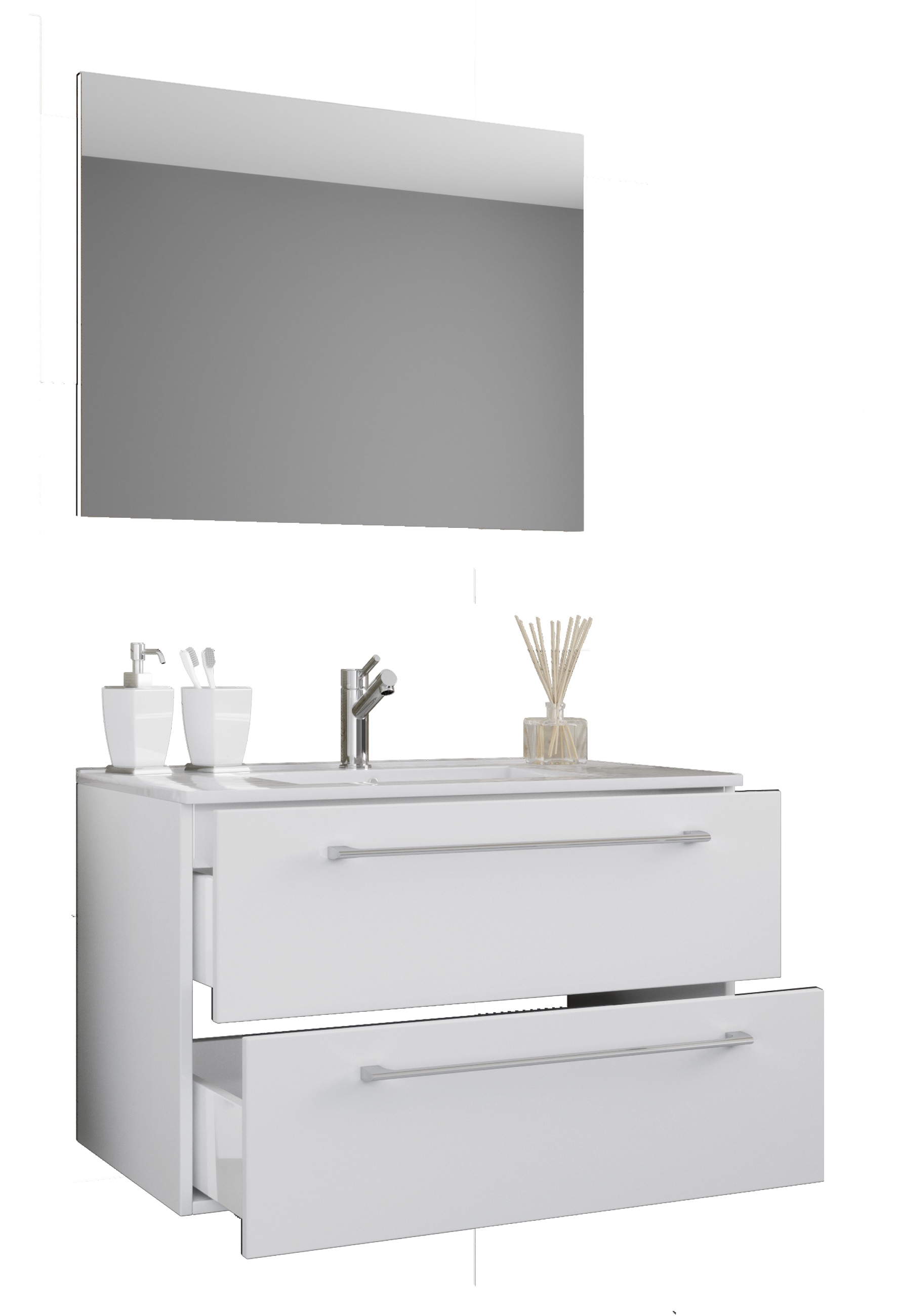 VCM Waschtisch »3-tlg. Waschplatz Waschtisch Badinos Schublade SP« 3 Stk. tlg.