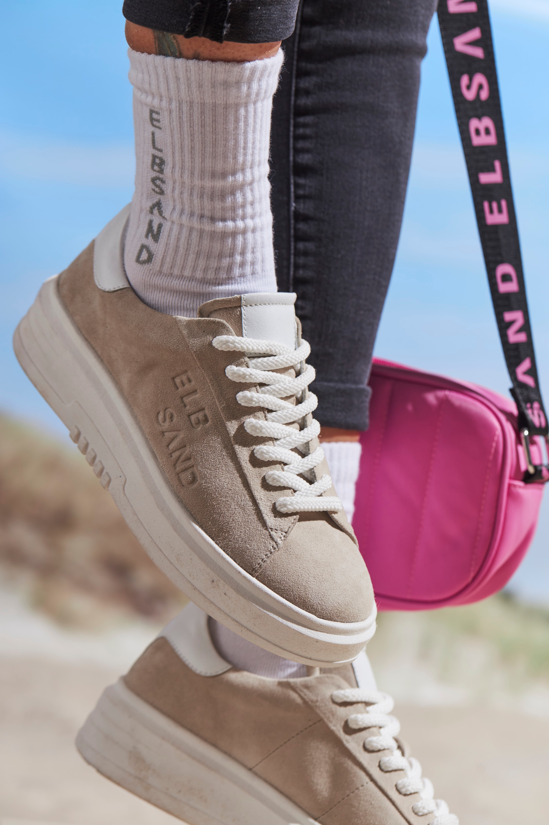 Elbsand Sneaker »Schnürschuh«, Schnürhalbschuh,Freizeitschuh aus Leder mit modischer Plateausohle