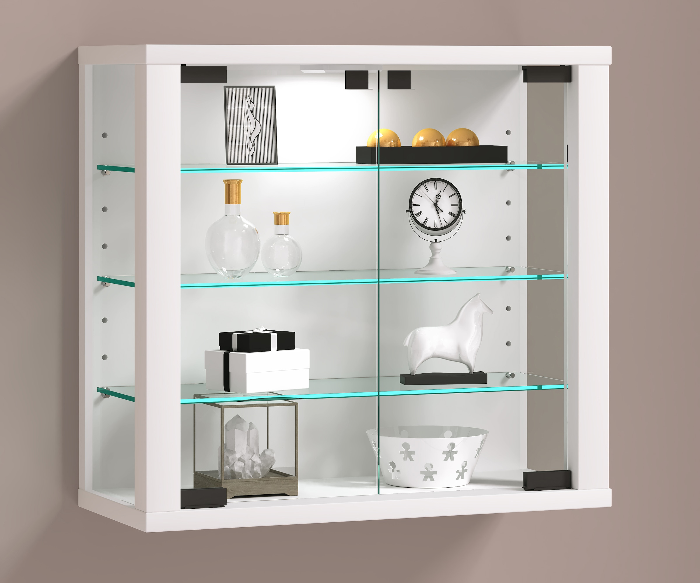 VCM Wandregal »Wandvitrine Hängevitrine Glasvitrine Vitrosa S«