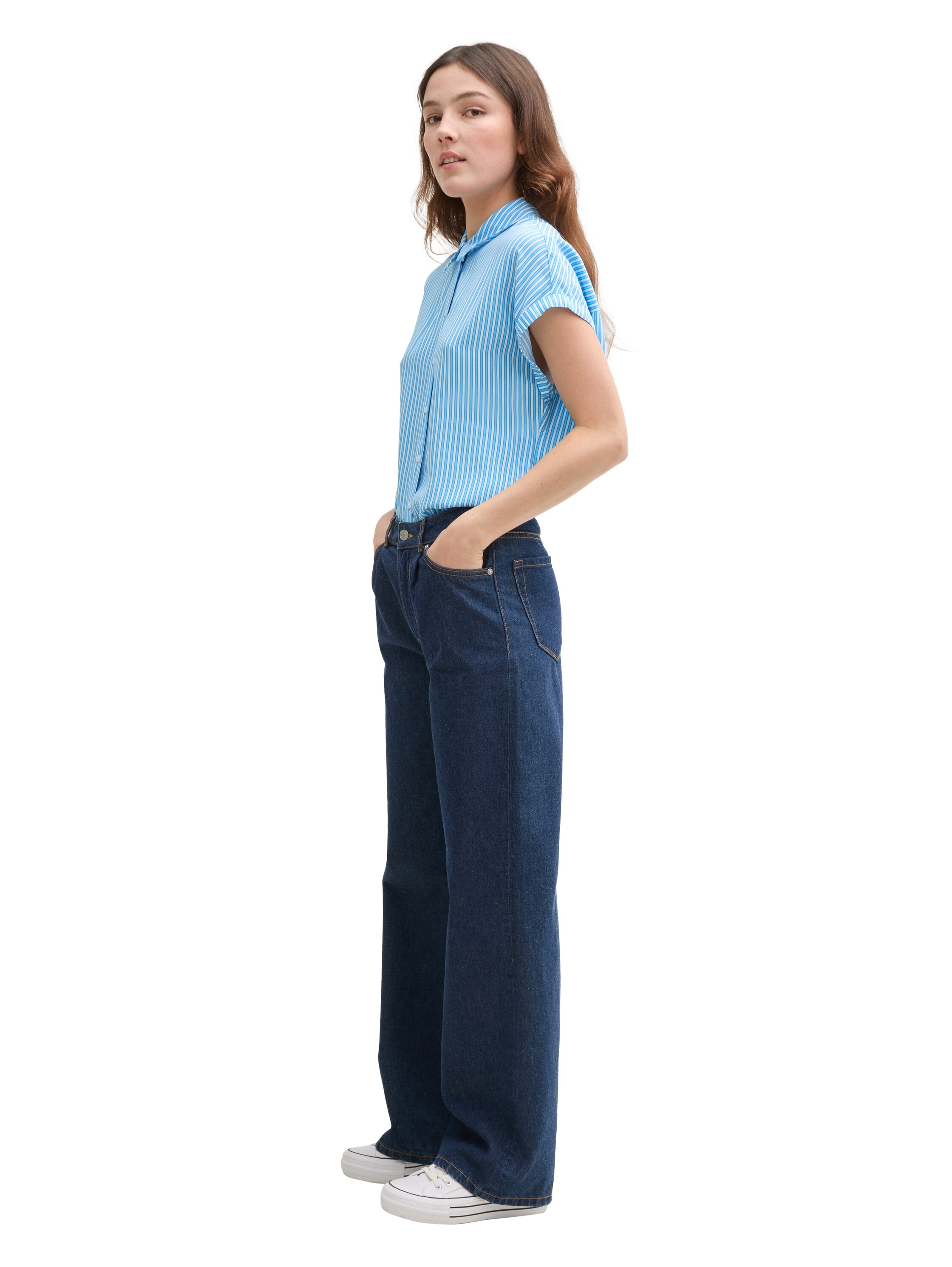 TOM TAILOR Denim Shirtbluse, mit weiten Ärmeln