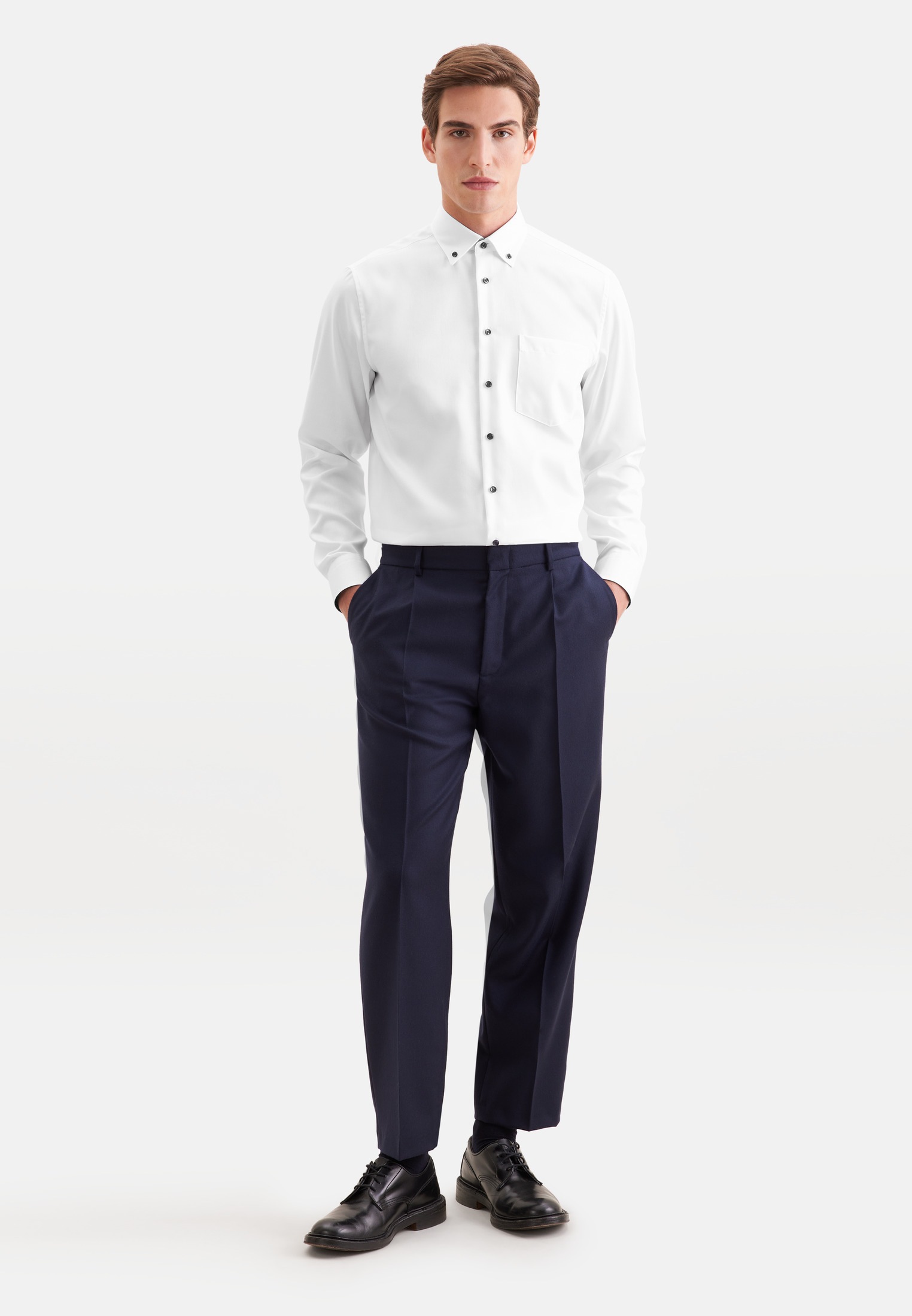 seidensticker Businesshemd »Schwarze Rose« Regular 1/1 Button-Down-Kragen Uni
