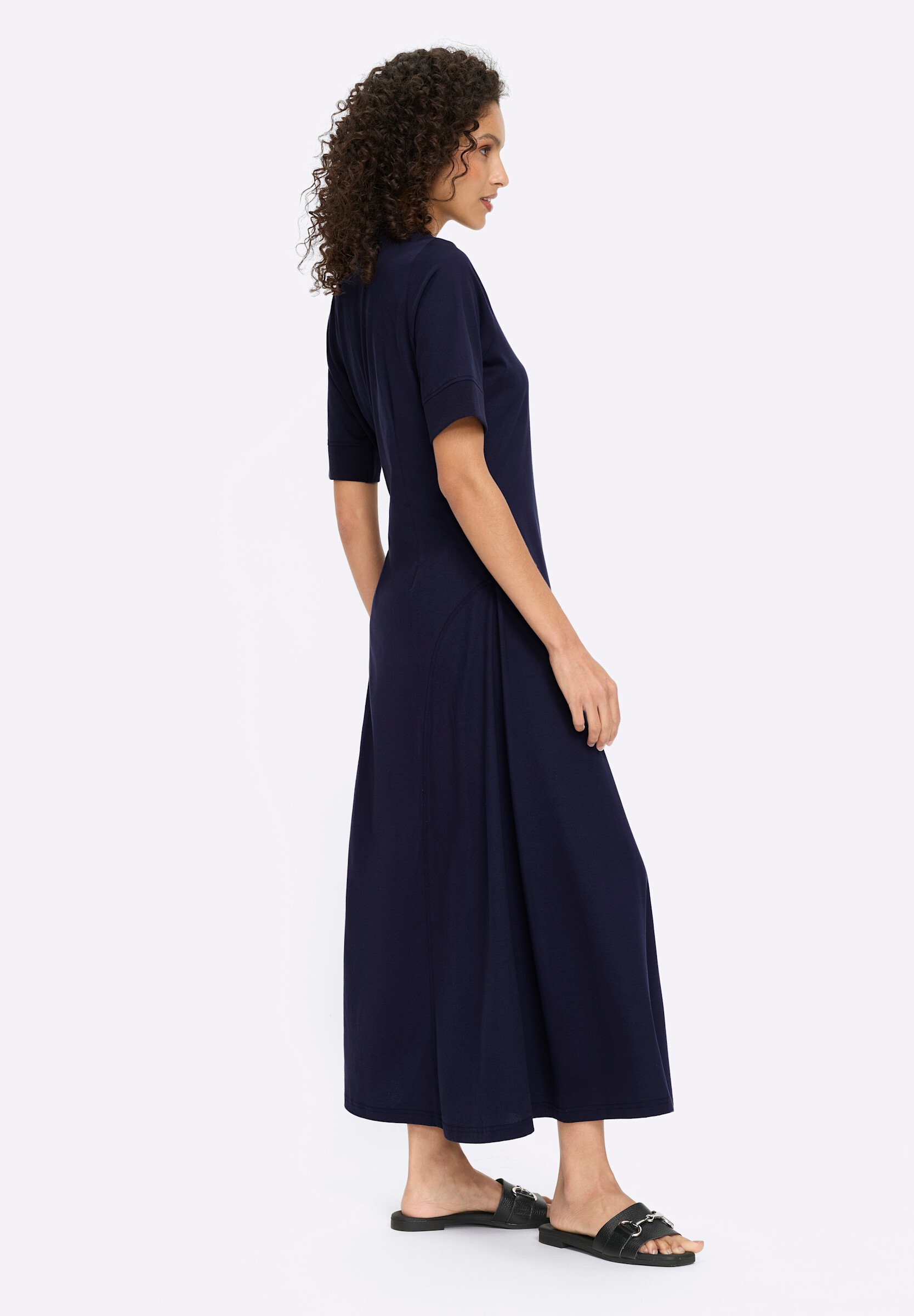 heine Sommerkleid »Jersey-Kleid Polokleid mit Druckknöpfen« Ohne Taschen