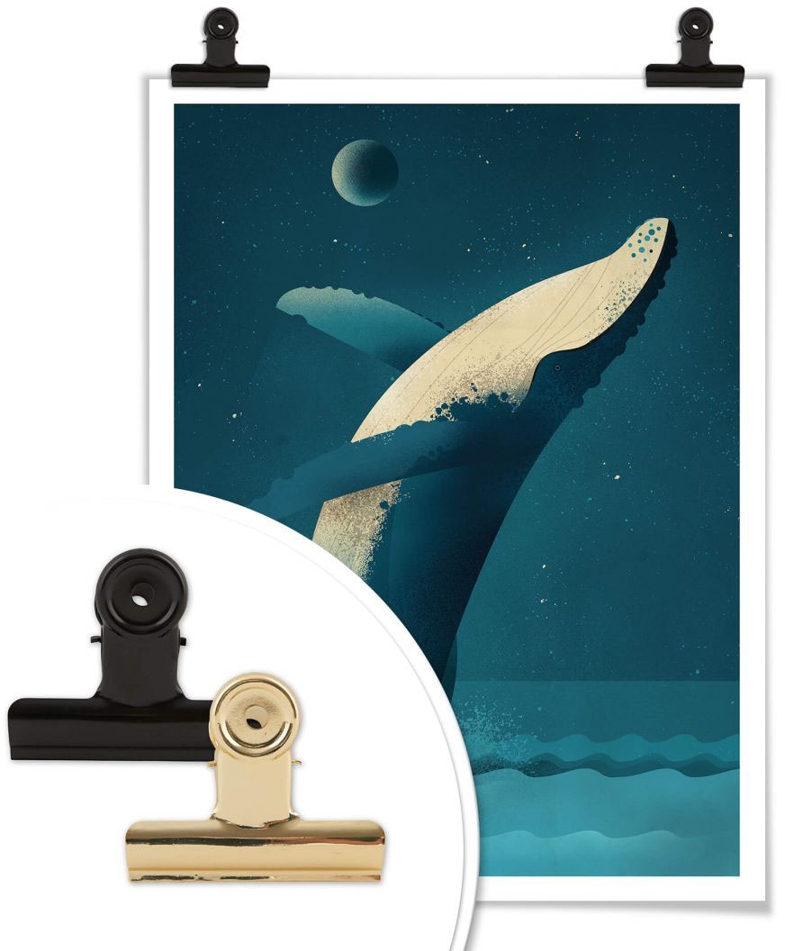 Wall-Art Poster »Humpback Whale«, Schriftzug, (1 St.), Poster, Wandbild,  Bild, Wandposter bequem bestellen