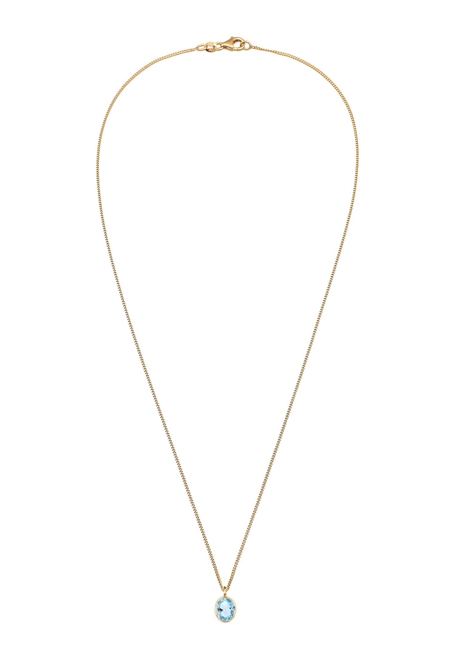 Elli Silberkette »Halskette Geo Oval Topas Edelstein Festlich 925 Silber«