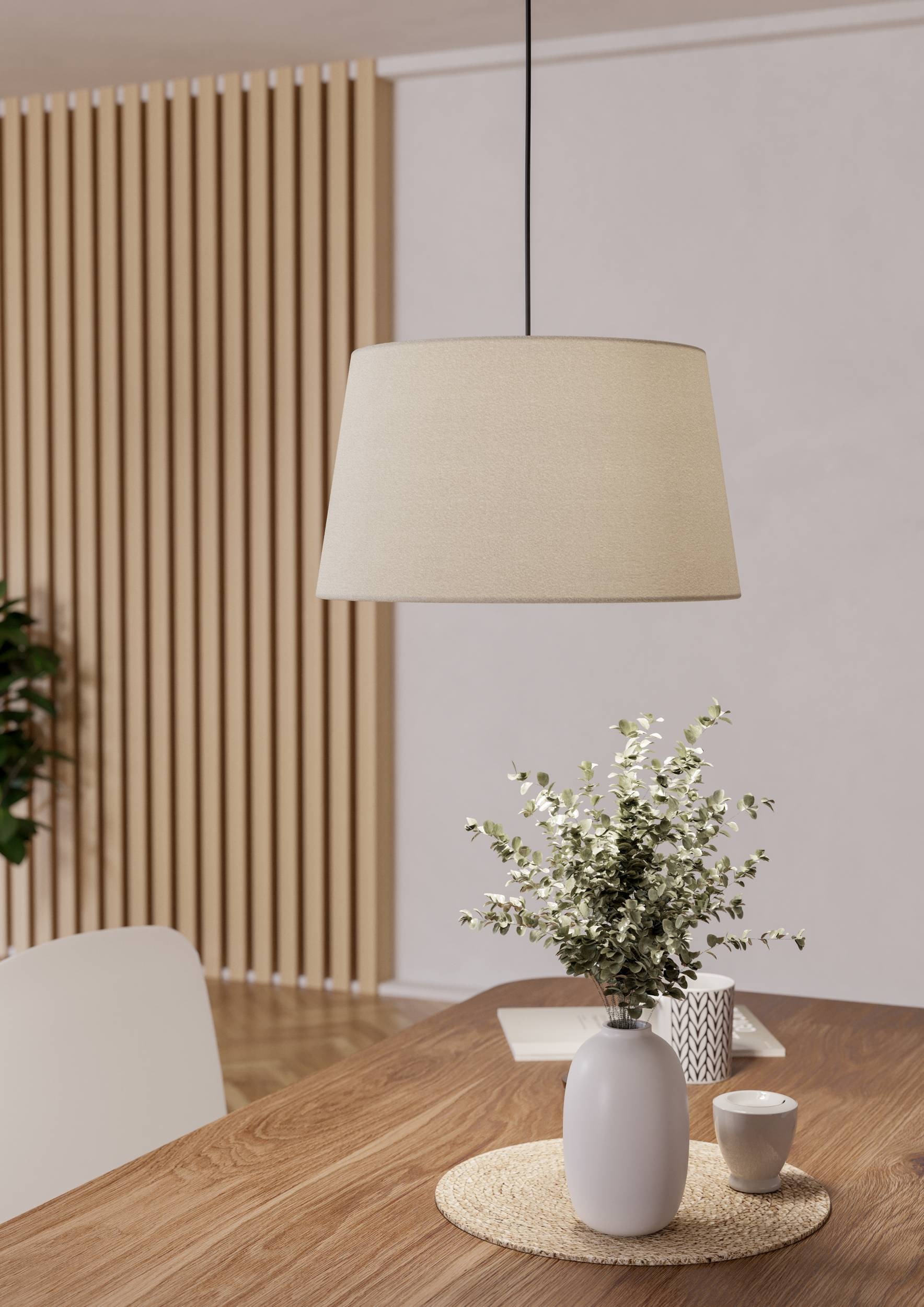 EGLO Hängeleuchte »Febres Hängelampe, Pendelleuchte über Esstisch, Metall und Textil, E27« E27 1 Stk. Hängeleuchte - H110 x Ø35 cm - schwarz - 1X60W exkl.