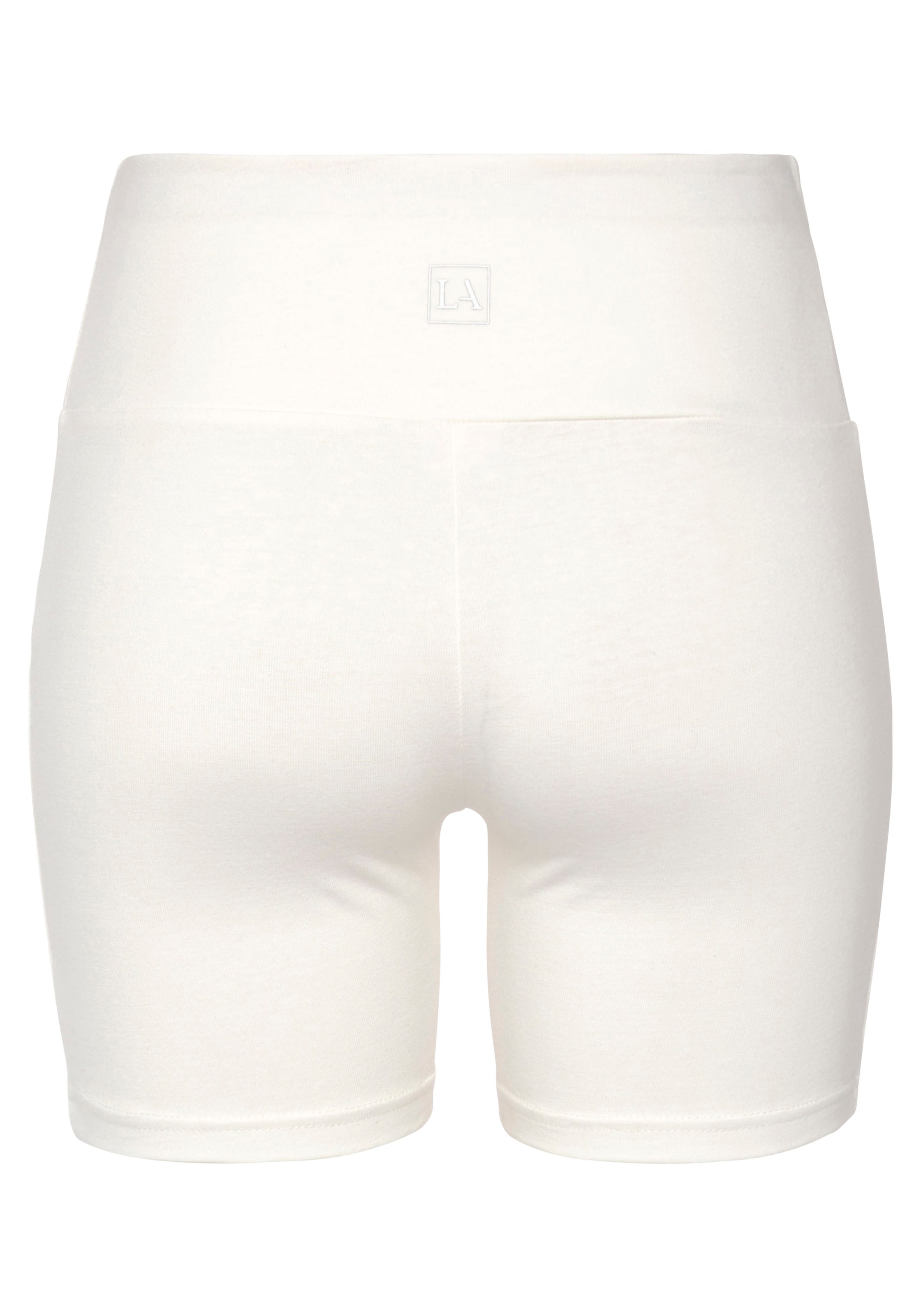 LASCANA Shorts, mit breitem Bündchen und Logodruck
