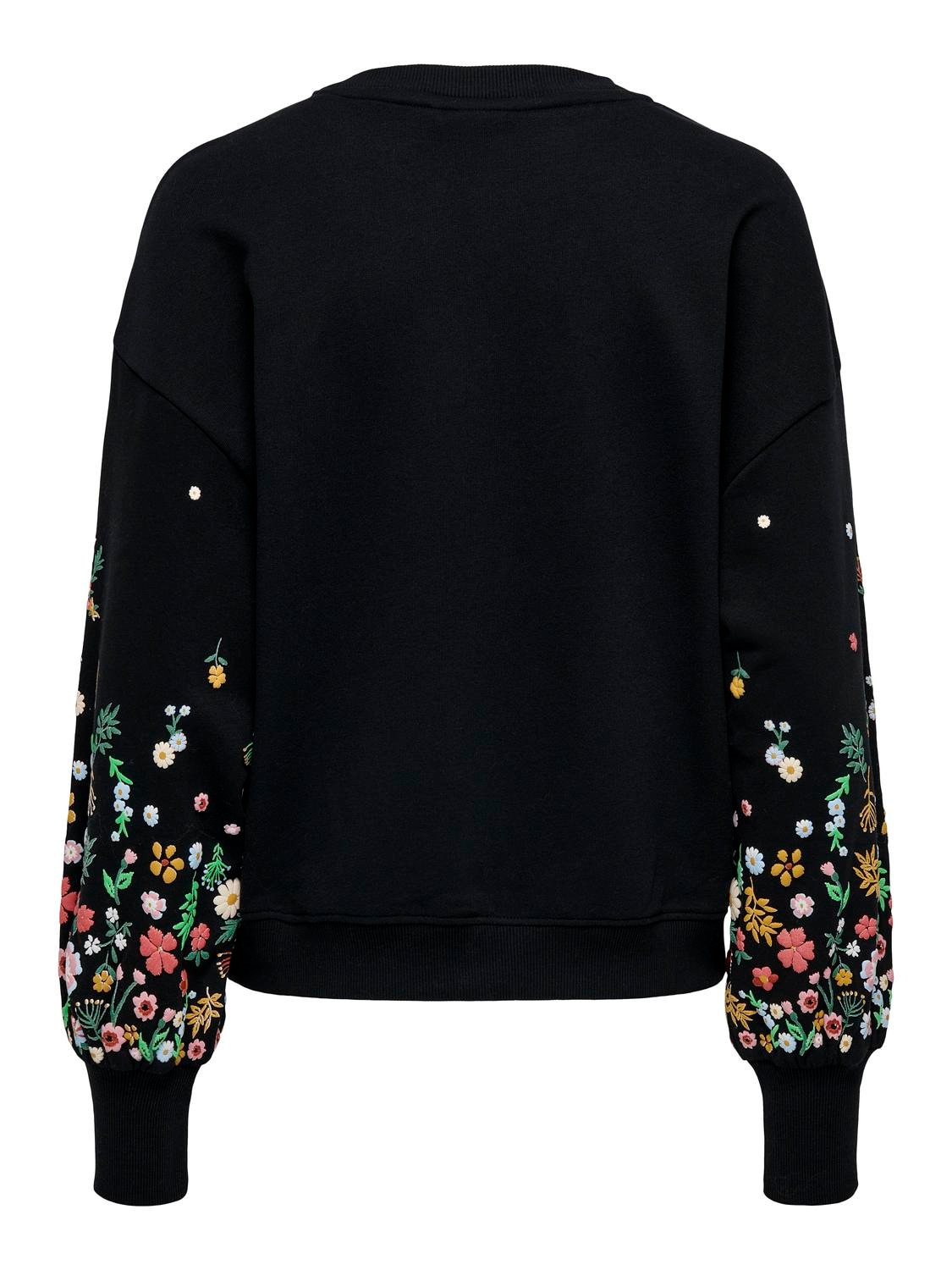 ONLY Sweatshirt »ONLBROOKE L/S O-NECK FLOWER SWT«, Baumwollmischung, regular fit
