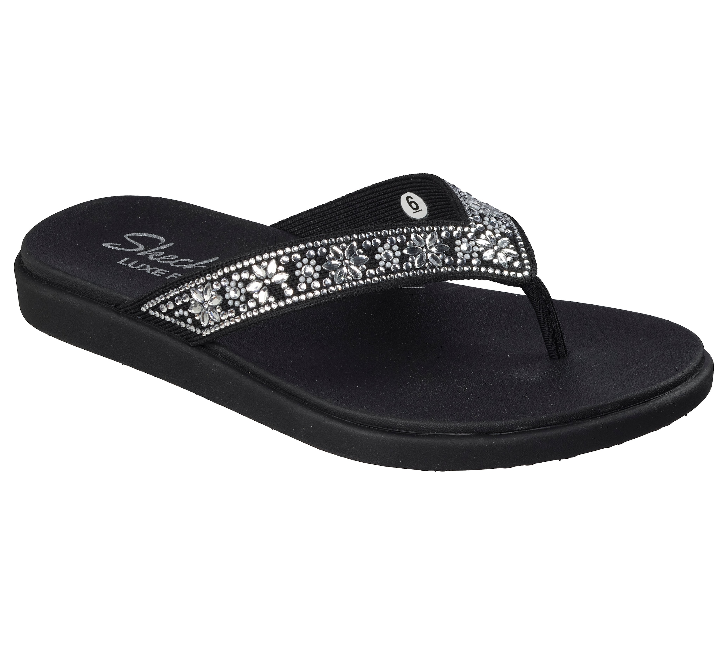 Skechers Zehentrenner »MEDITATION LUXE«  Sommerschuh, Strandschuh, Urlaubsschuh mit Glitzersteine