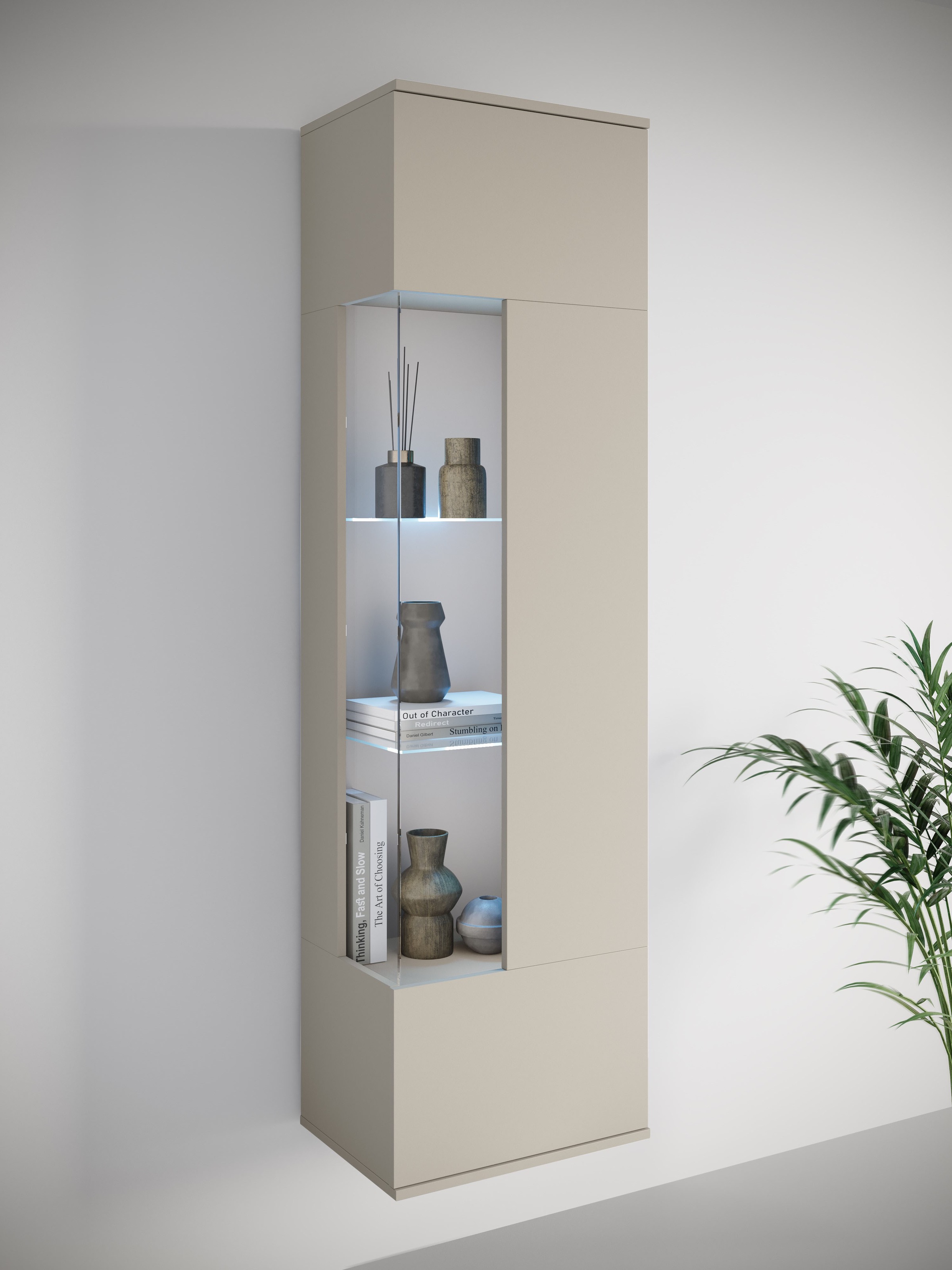 INOSIGN Vitrine »Kenia, stehend und hängend, Türanschlag wechselbar«, (1 St.), Vitrineschrank mit Glastüren 160 cm Höhe