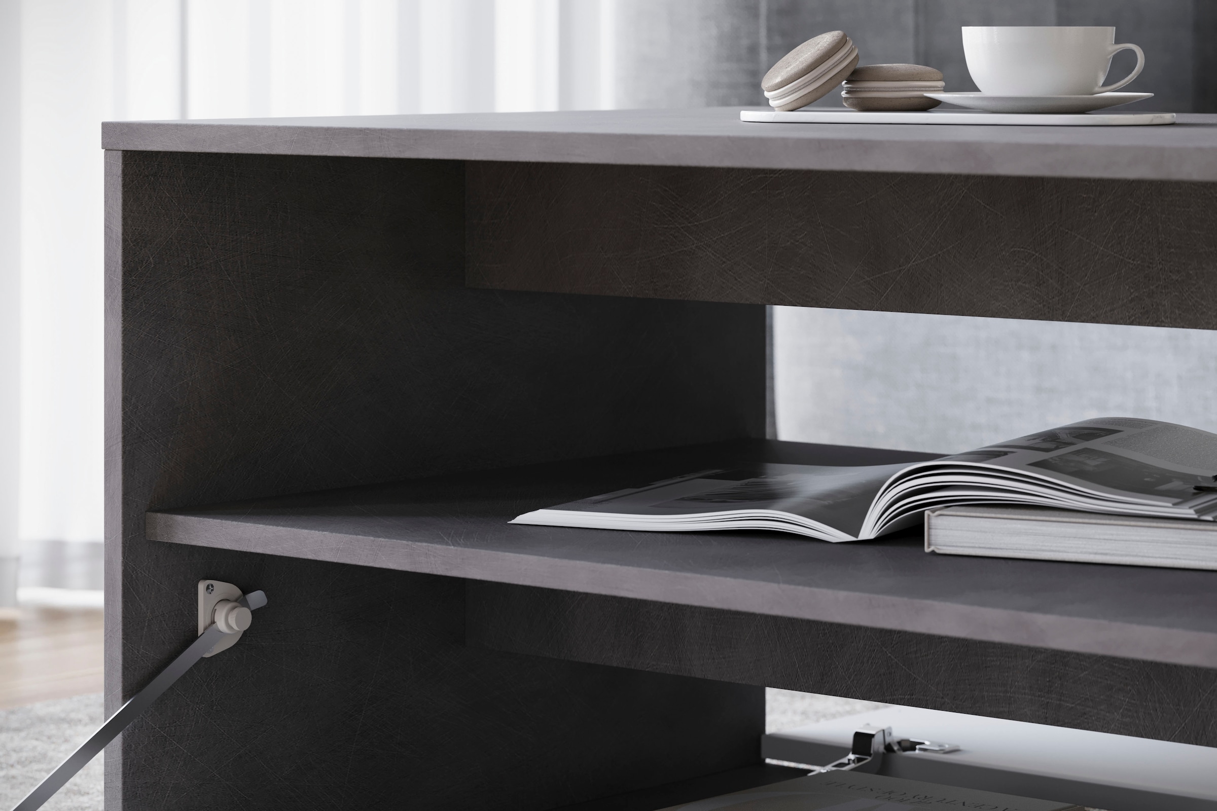 Home affaire Couchtisch »Kenia« 1 Stk. tlg. Rechteckiger Kaffeetisch, 90x55 cm, mit offenem und geschlossenem Fach