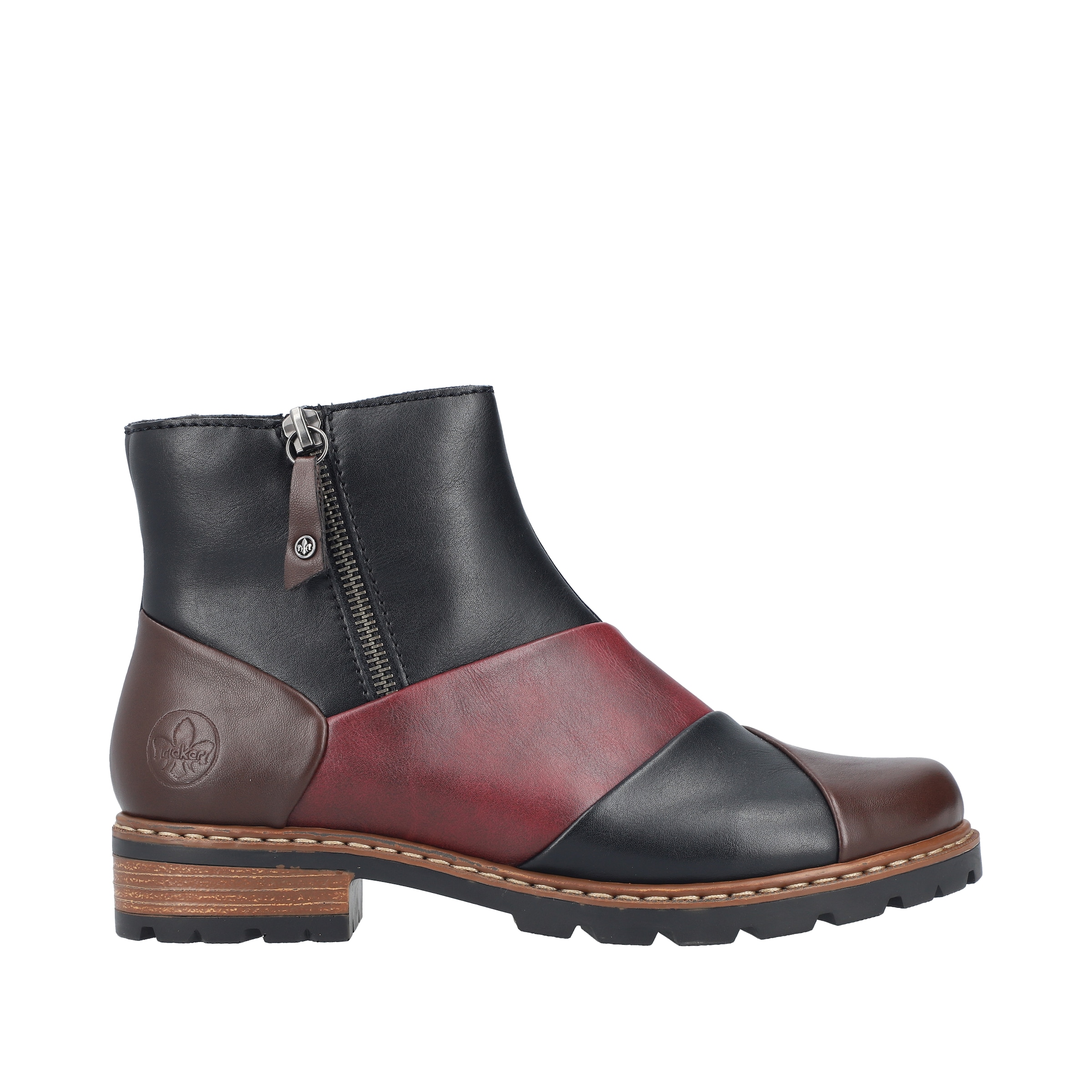Rieker Winterboots  Stiefelette in aktueller Patchwork-Optik, Warmfutter