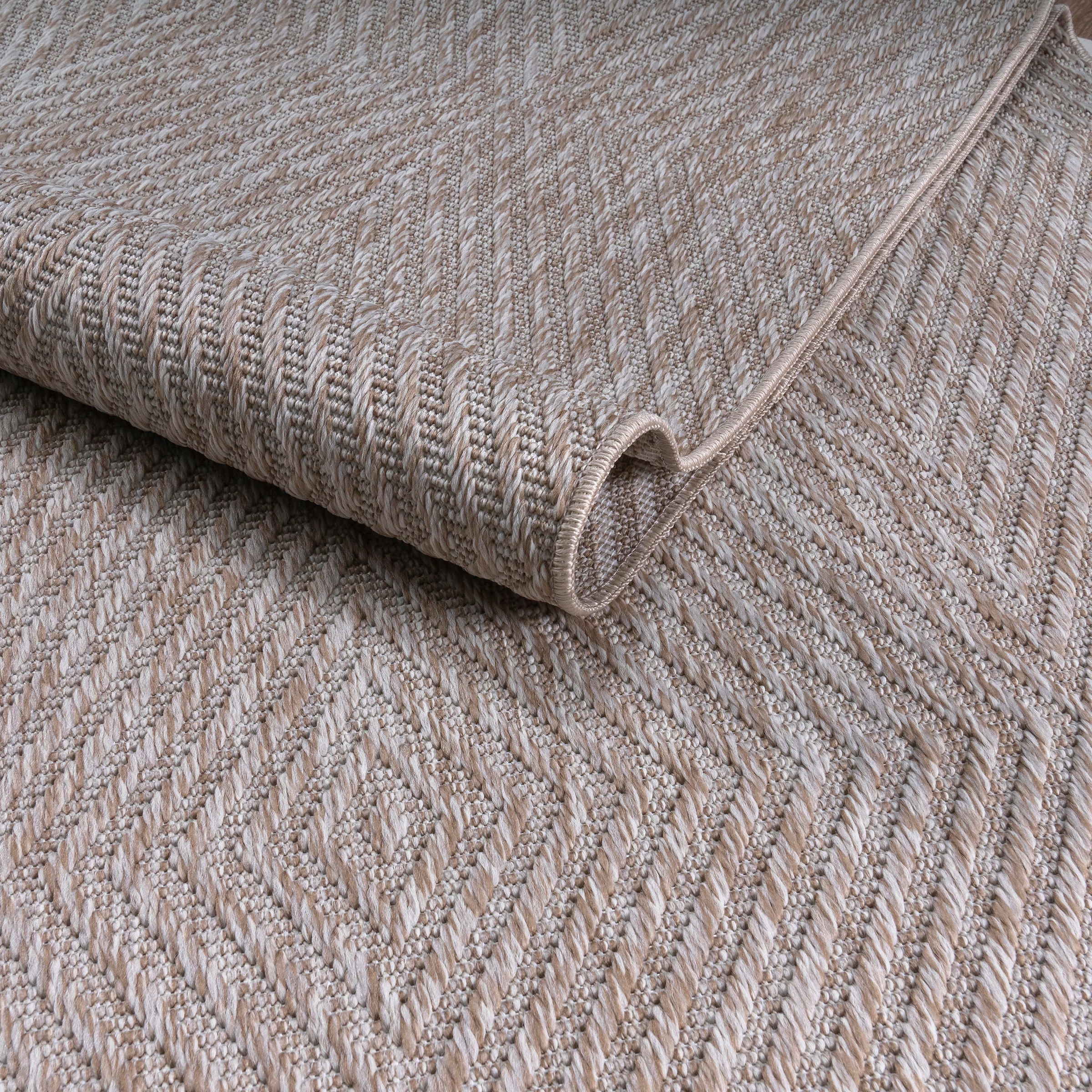 my home Teppich »Elsa, In- und Outdoor geeignet«, rechteckig, 3 mm Höhe, Sisal-Optik, Wetterfest & UV-beständig, Boho, Wohnzimmer, Camping