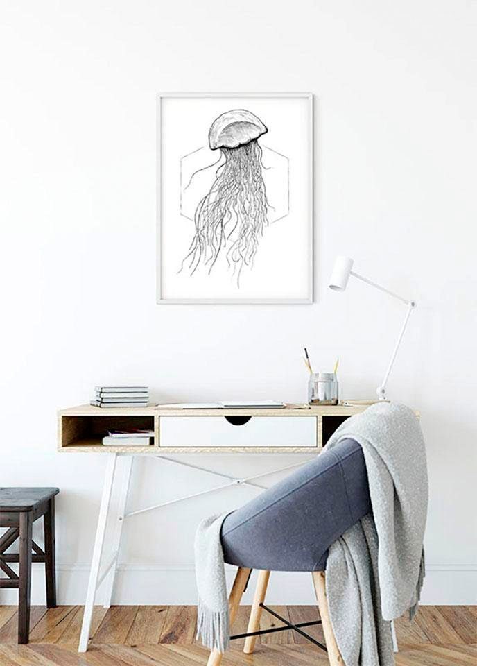 Komar Bild »Jellyfish White« Tiere 1 Stk. tlg. Wandbild zur Dekoration - ohne Rahmen