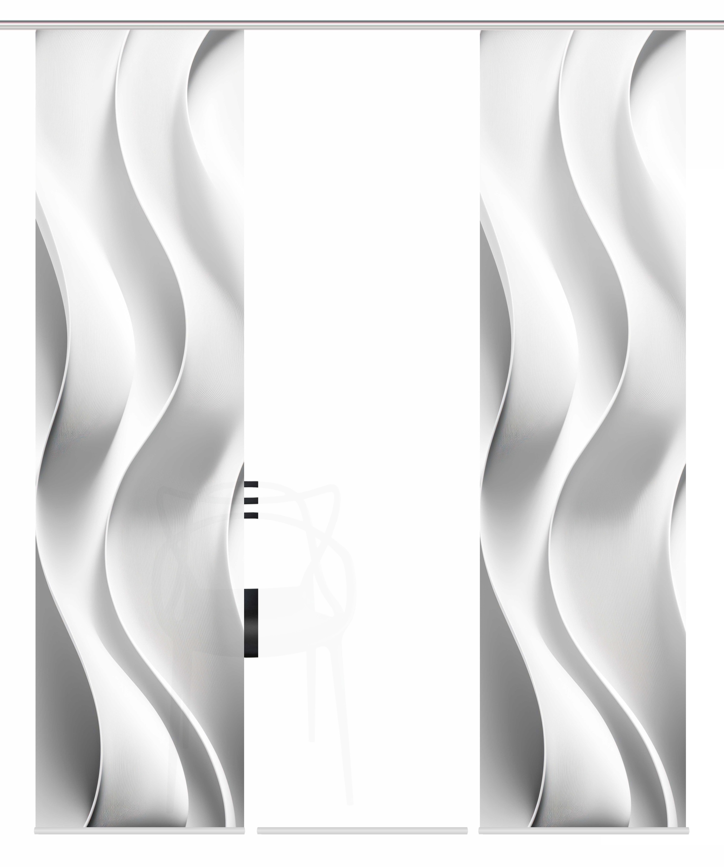 HOME WOHNIDEEN Schiebegardine »JAIR« Paneelwagen 3 Stk. tlg. SCHIEBEVORHANGSET,SEIDENOPTIK,DIGIDRUCK