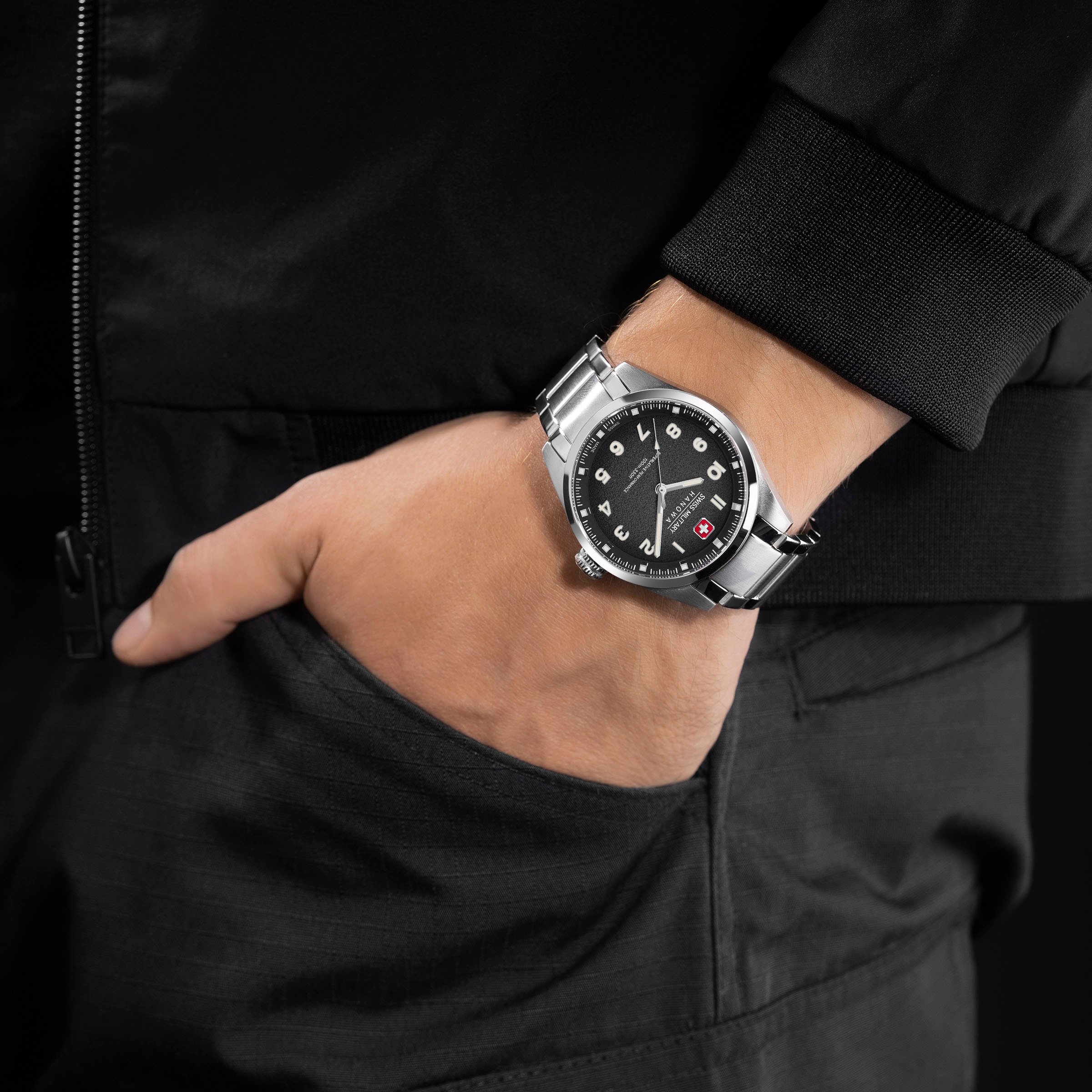 Swiss Military Hanowa Quarzuhr »GREYHOUND, SMWGG0001503«, Armbanduhr, Herrenuhr, Saphirglas, Swiss Made