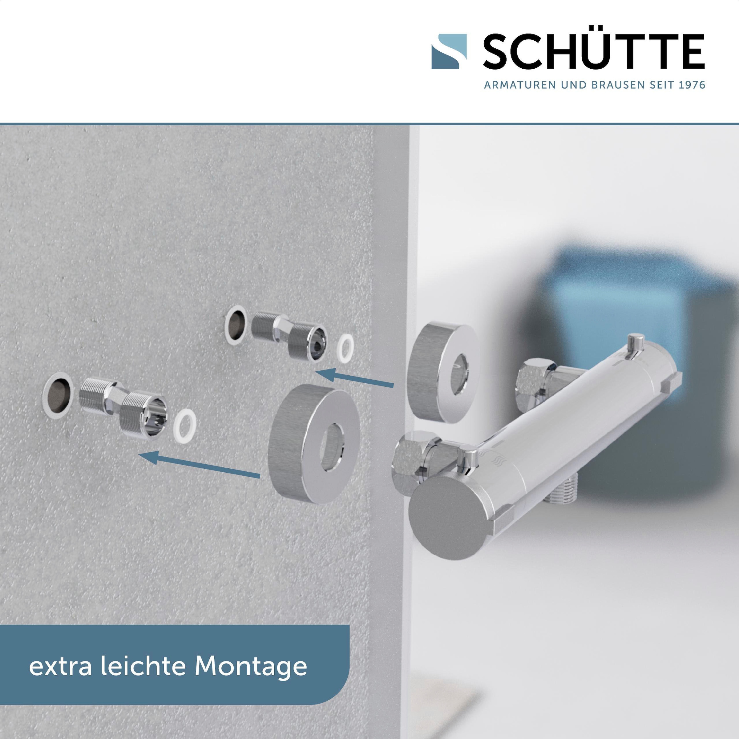 Schütte Badarmatur »3-teilige Serie LONDON«, (Set), Energiesparend, Verbrühschutz, 360° schwenkbar, wassersparend