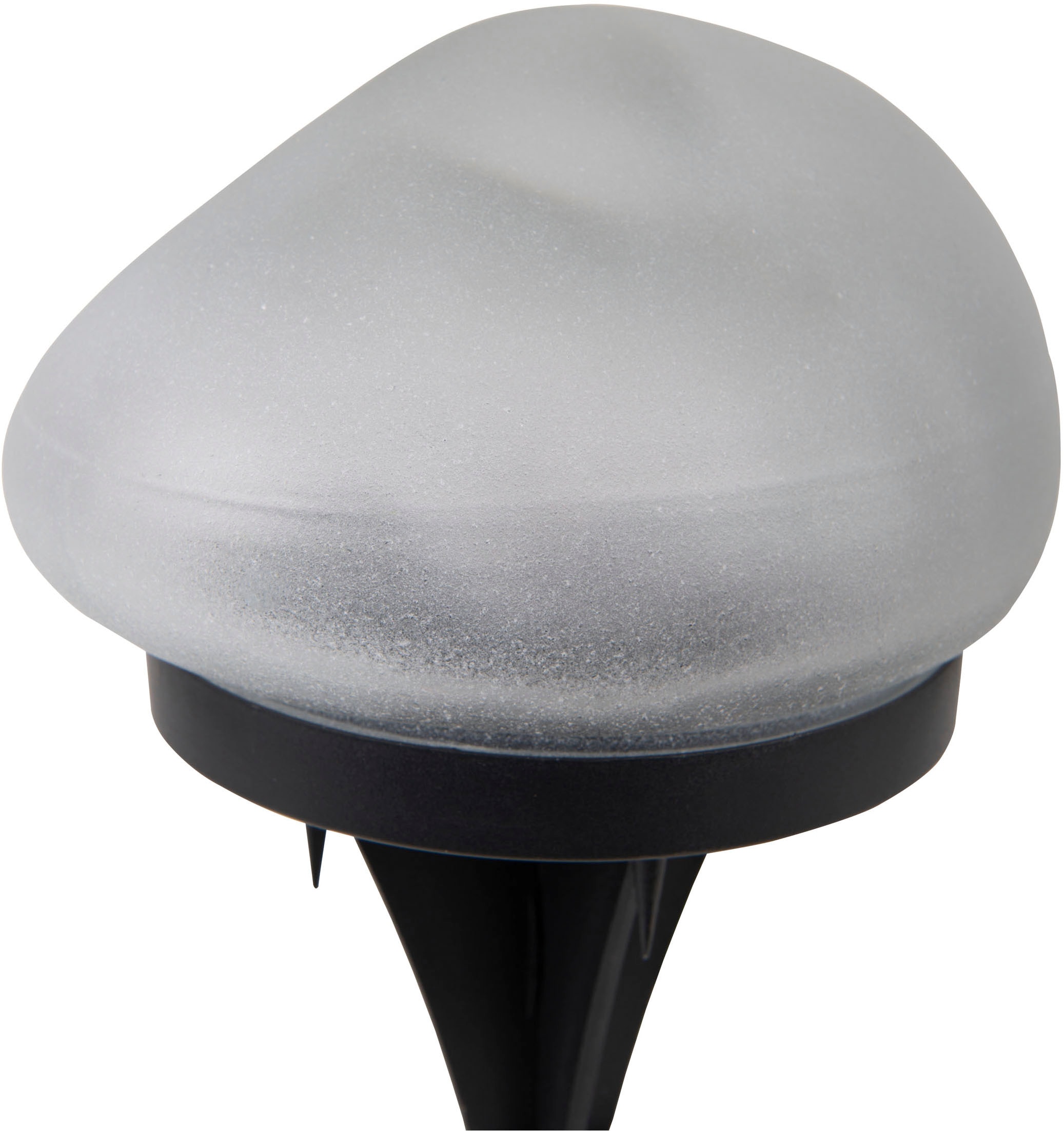 näve LED Solarleuchte »Guri« LED-Modul 2 Stk. Warmweiß 2er Set Dekoerdspieß, transparent/schwarz, Glassteinoptik, warmweiß