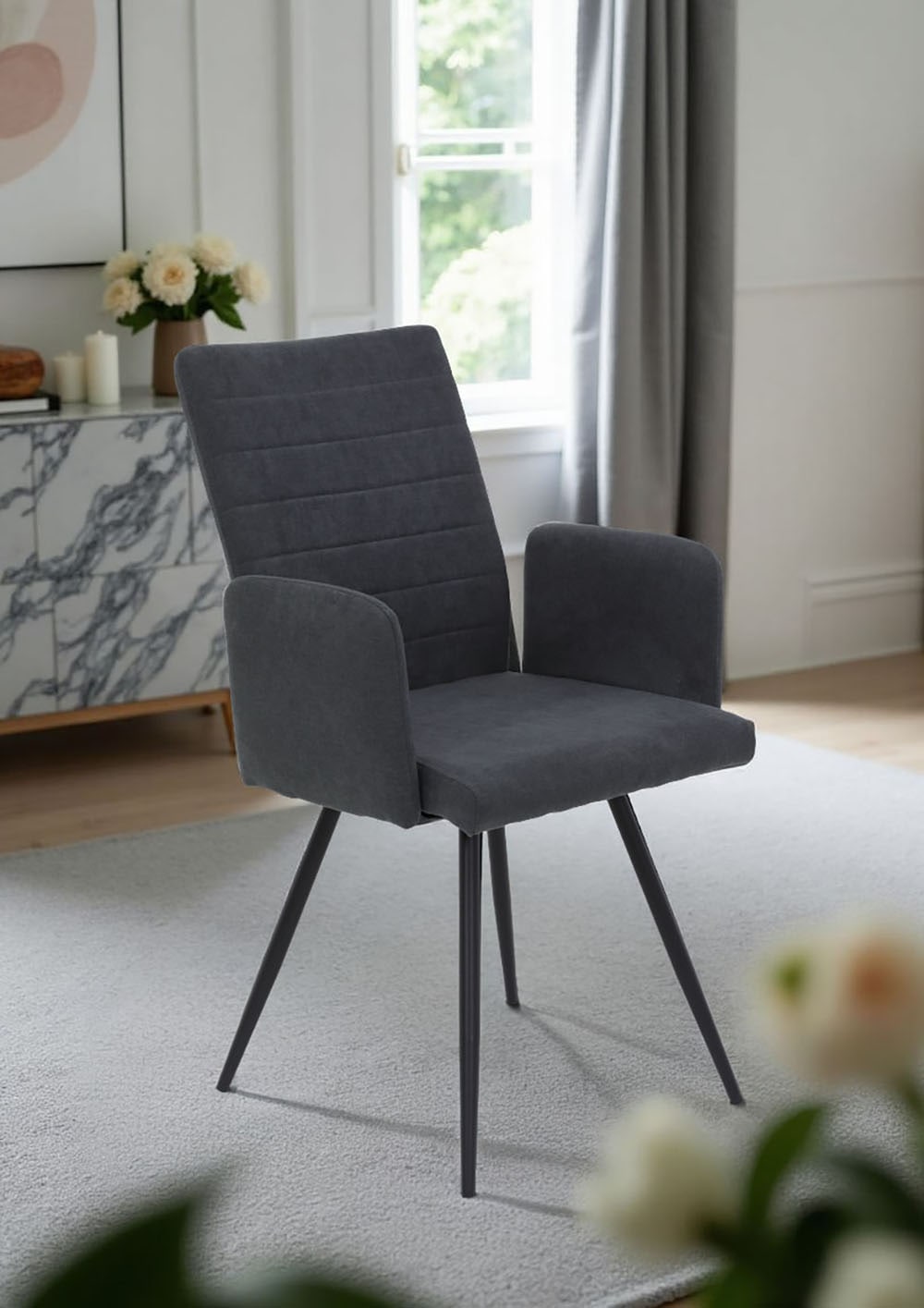 HELA 4-Fußstuhl »PARIS« (Set) 2 Stk.4-Fuß,Rundrohrgestell konisch,mit Armlehnen,gepolstert