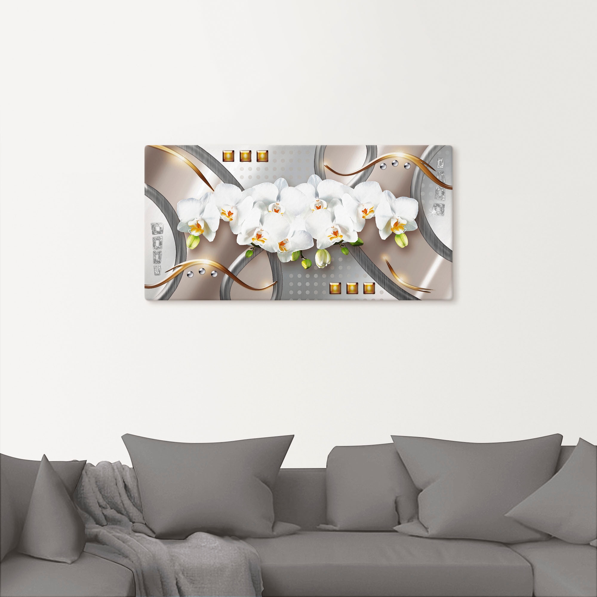 Artland Wandbild »Orchideen mit Elementen« Blumen 1 Stk. tlg. als Leinwandbild, Poster in verschied. Größen