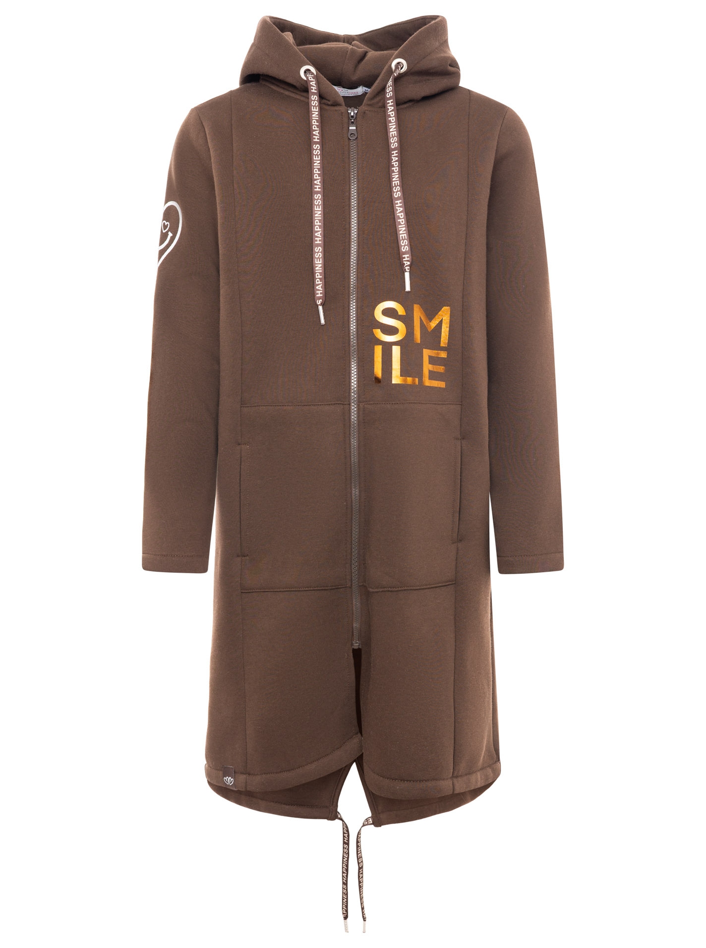 Zwillingsherz Kurzmantel »"Alissa Shiny"« Kapuze, Reißverschluss, glänzender Print, bedrucktes Band