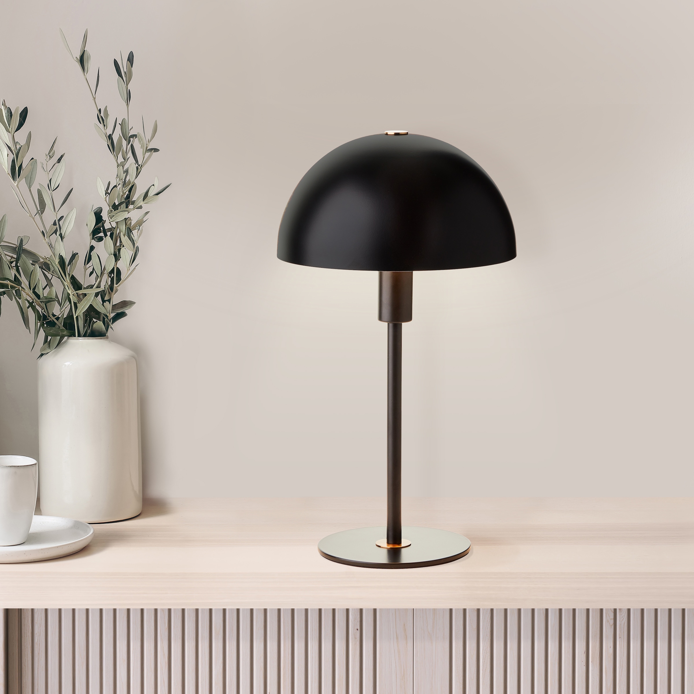 LeGer Home by Lena Gercke Tischleuchte »Linnea Pilz Lampe«, 1 flammig, Leuchtmittel E14 | ohne Leuchtmittel, Pilzleuchte, Tischlampe, Metallsockel, Höhe 35,5 cm