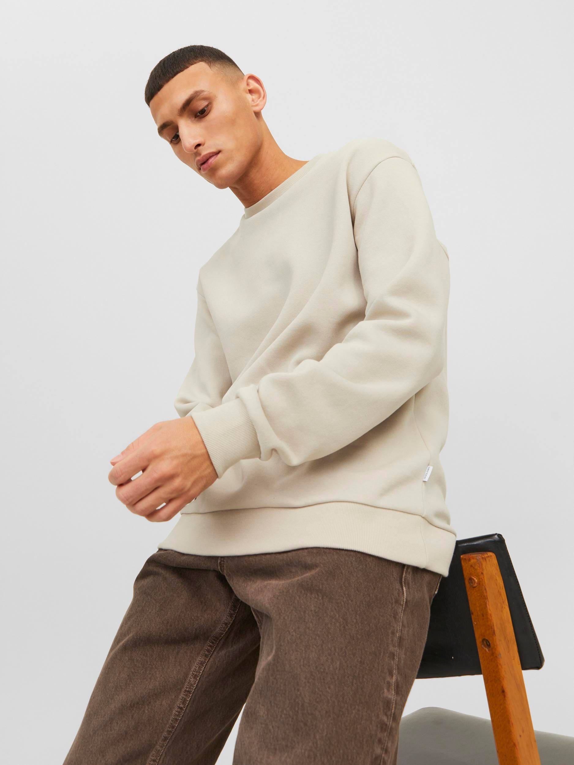 Jack & Jones Sweatshirt »JJEBRADLEY SWEAT CREW NOOS«, mit Rippbündchen