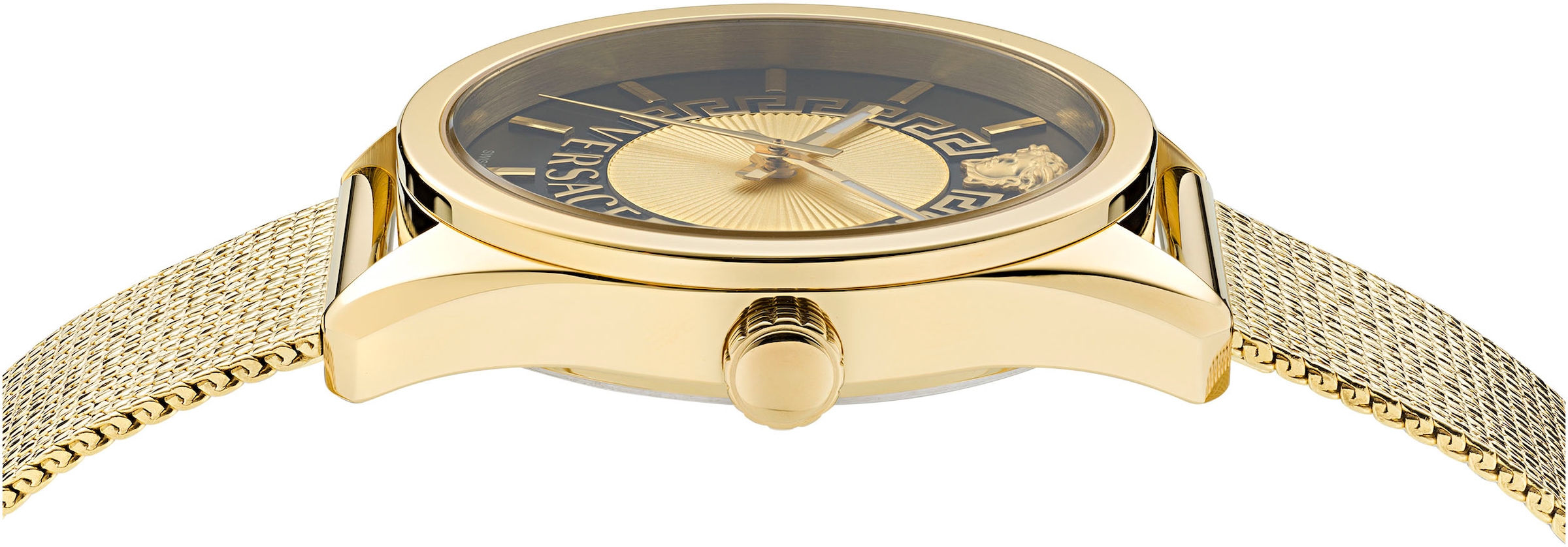 Versace Quarzuhr »NEW V-CIRCLE LADY«, Armbanduhr, Damenuhr, Saphirglas, Swiss Made, analog