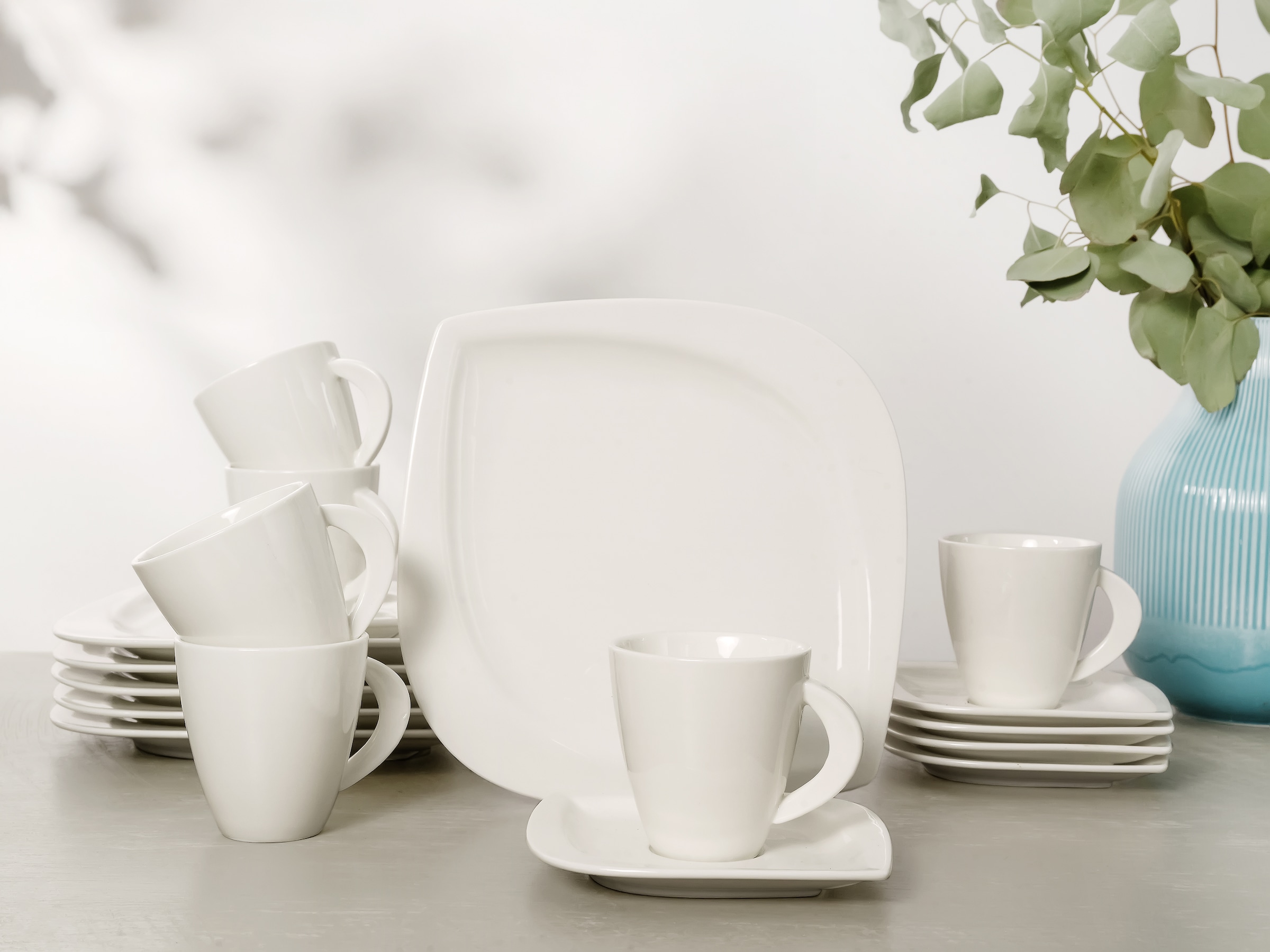 CreaTable Kaffeeservice »Melbourne«, (Set, 18 tlg.), extravagante Form