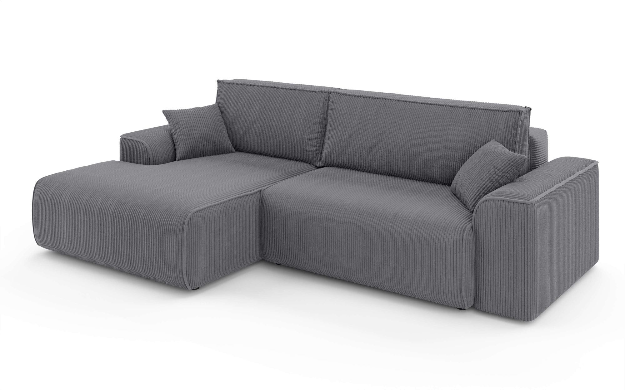 Home affaire Ecksofa »Santenay mit Bettfunktion und Bettkasten, Maße: B/T/H 266/164/90 cm«, L-Form mit Wellenfederung, Schlaffläche: 140x213 cm, auch in Cord