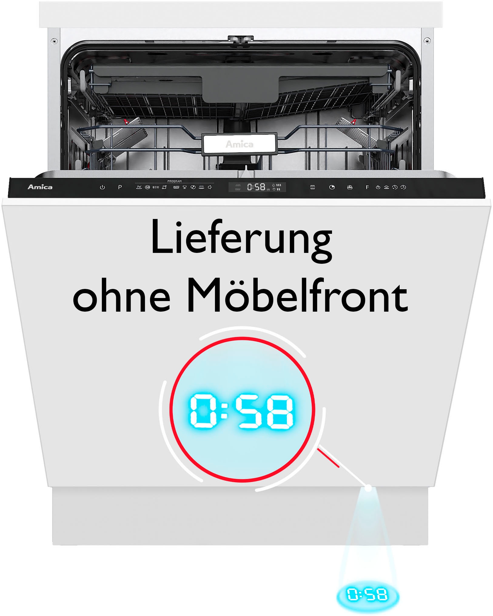 Amica vollintegrierbarer Geschirrspüler "EGSPV 596 400" 9 l 16 Maßgedecke Sparsam, smart und flexibel – dein moderner Spülheld