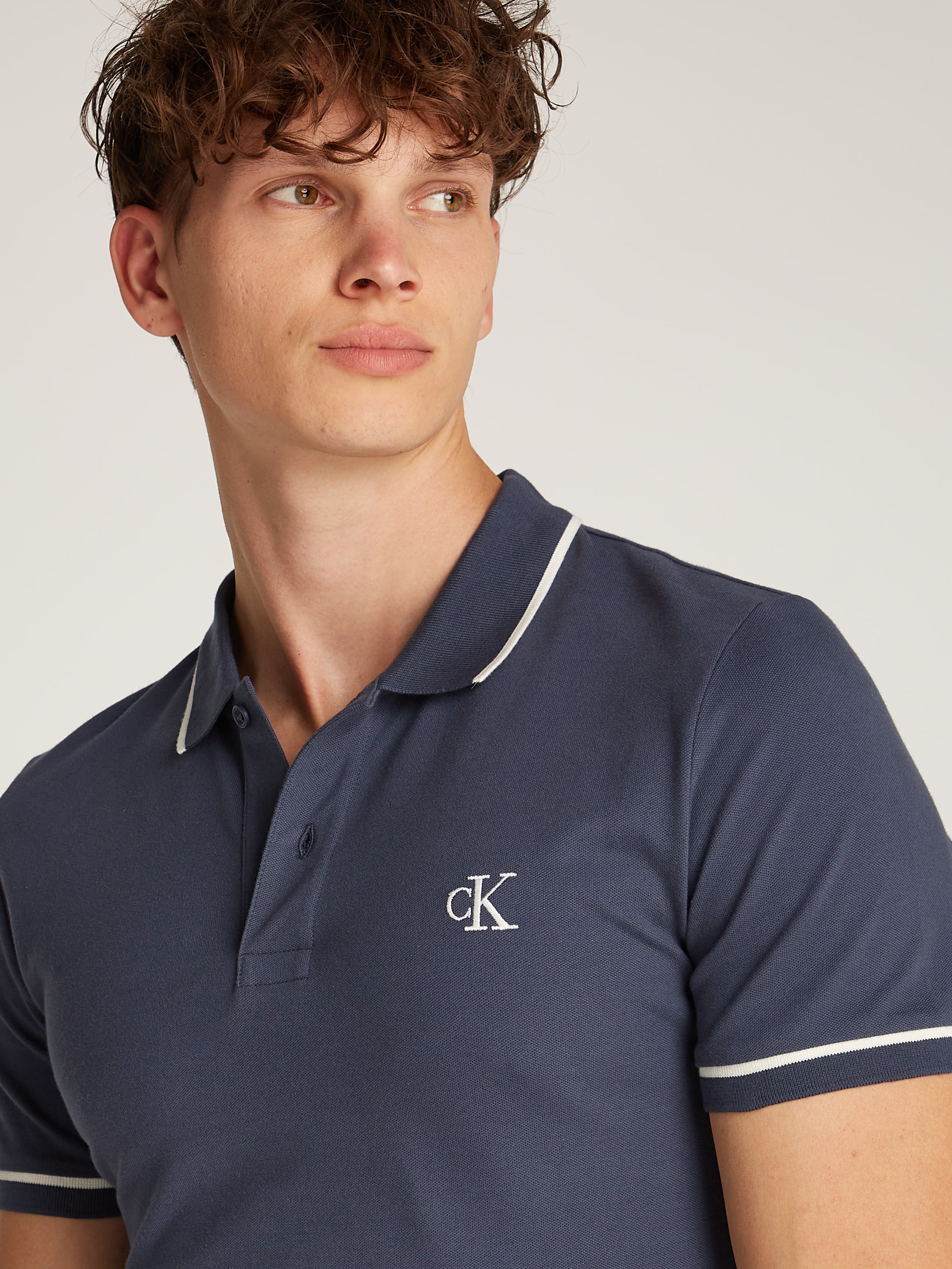Calvin Klein Jeans Poloshirt »TIPPING SLIM POLO«, mit Logomarkenlabel