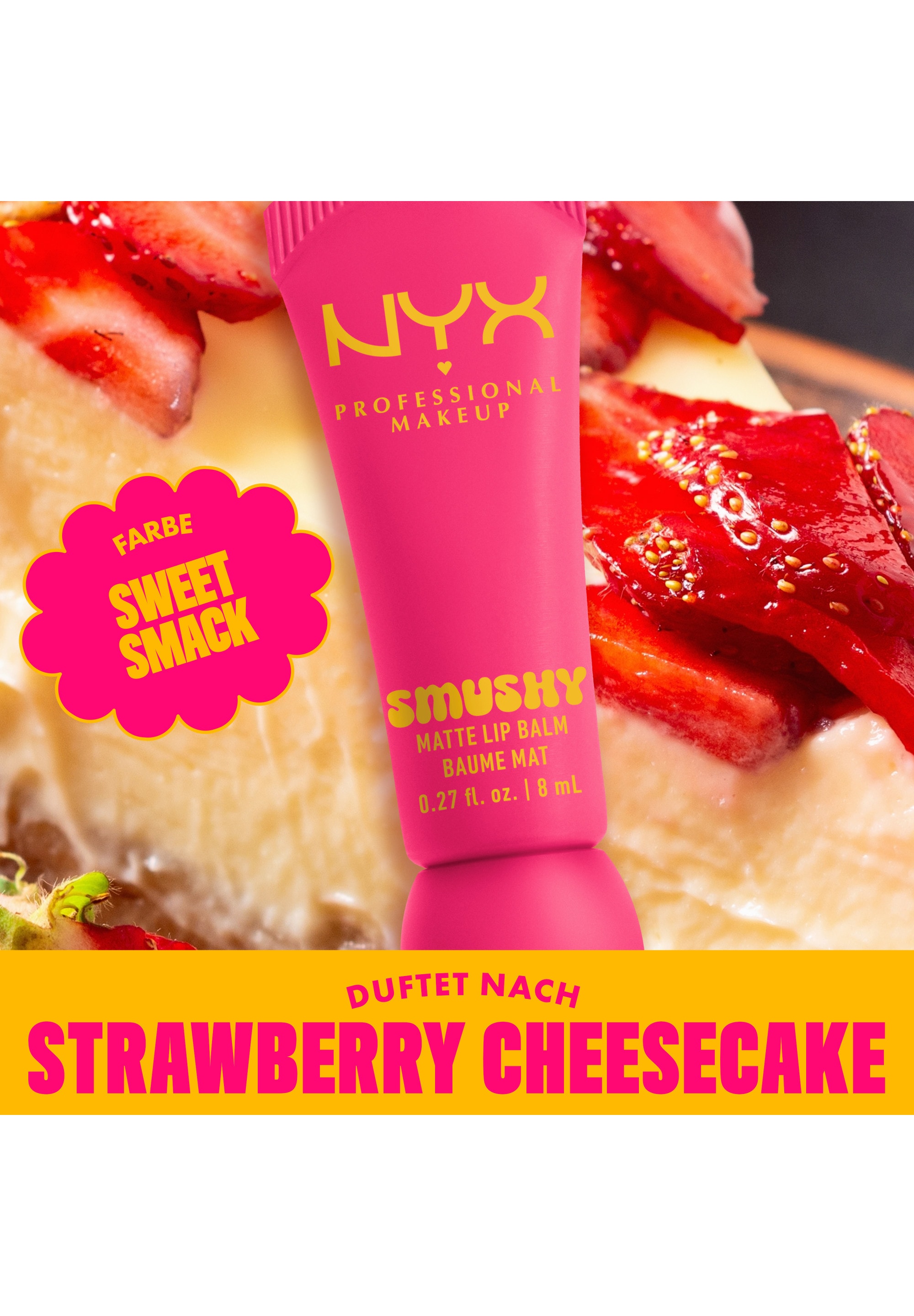 NYX Lippenbalsam »NYX Professional Makeup Smushy Matte Lip Balm« jeder der Farbtöne hat einen einzigartigen, süßen Duft