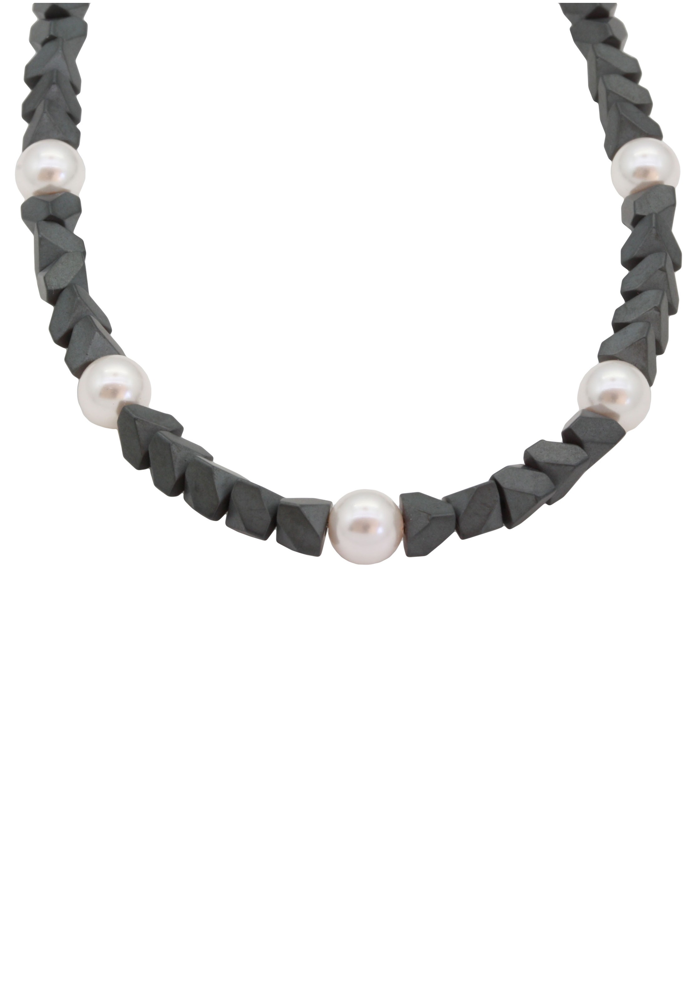 Firetti Collier »Optik matt und glänzend, Dreiecke«, mit Perlen (synth.) und Hämatit,... kaufen