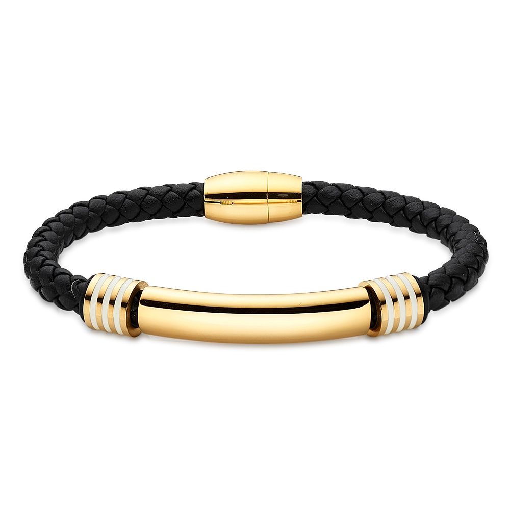 Bruno Banani Armband »Schmuck Geschenk Edelstahlarmband mit Lederimitat«