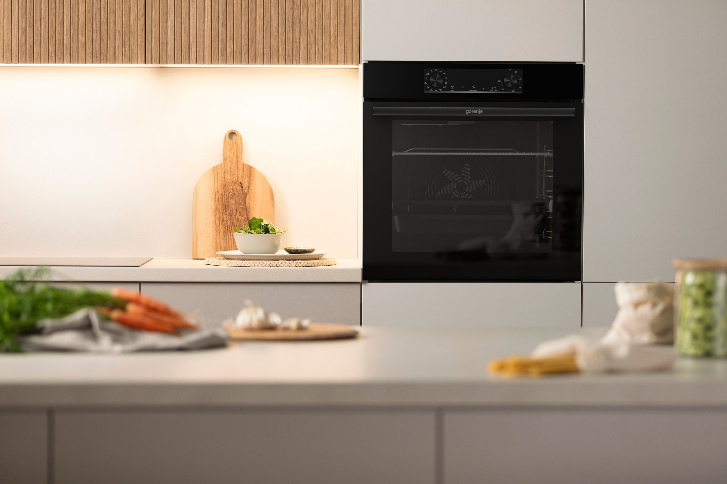 GORENJE Backofen-Set »BOS6737E13BGOT«, mit 1-fach-Teleskopauszug, Aqua Clean, (Set), Pizzafunktion mit 300 °C – perfekt für Pizza, Focaccia und mehr!