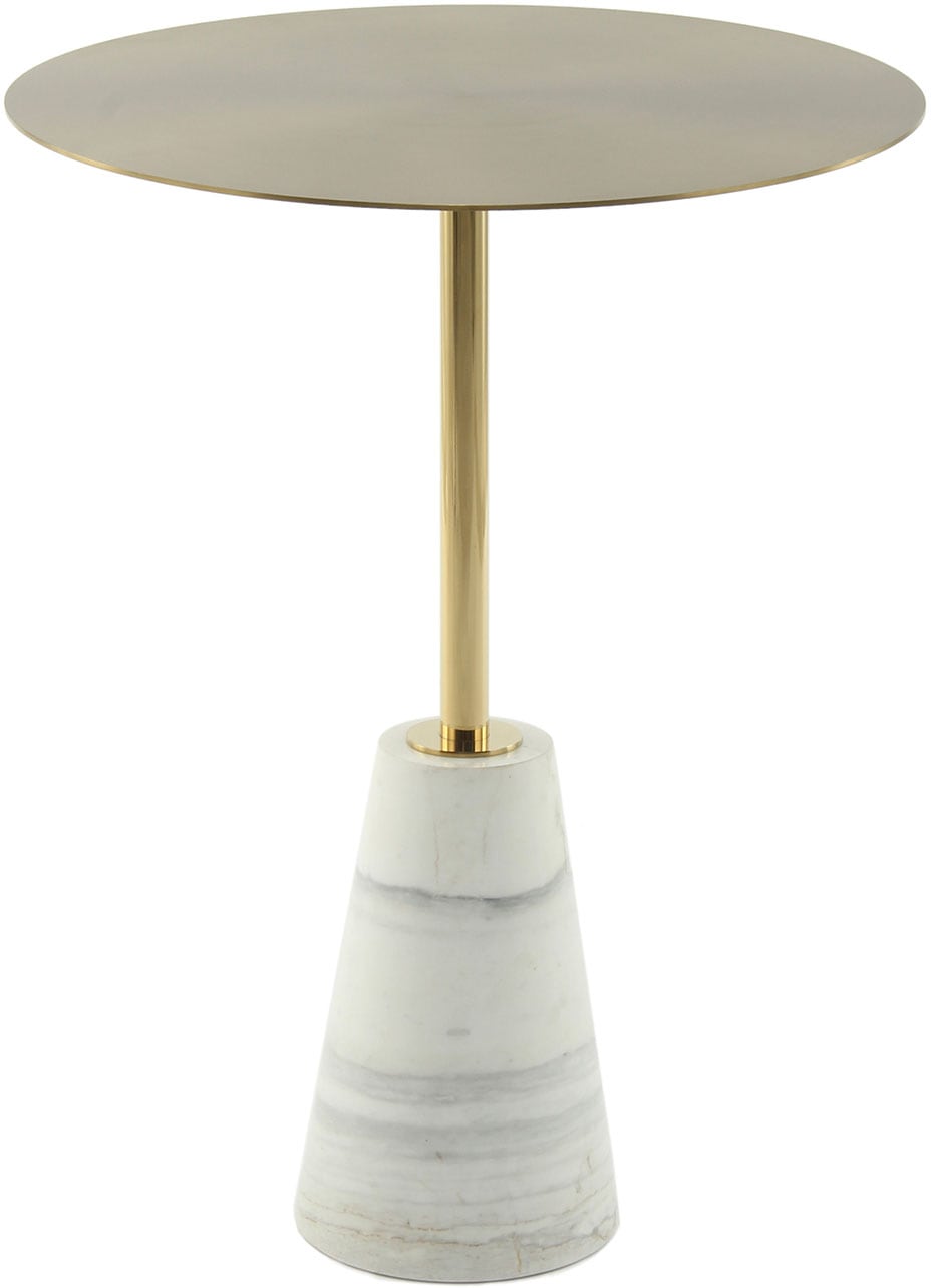 Kayoom Beistelltisch »Oscar 325, Ausgestattet mit stabilem Marmorfuß,  Edelstahl-Gestell« 1 Stk. tlg. Stabiler Marmorfuß, runde Ablagefläche und Gestell aus Edelstahl