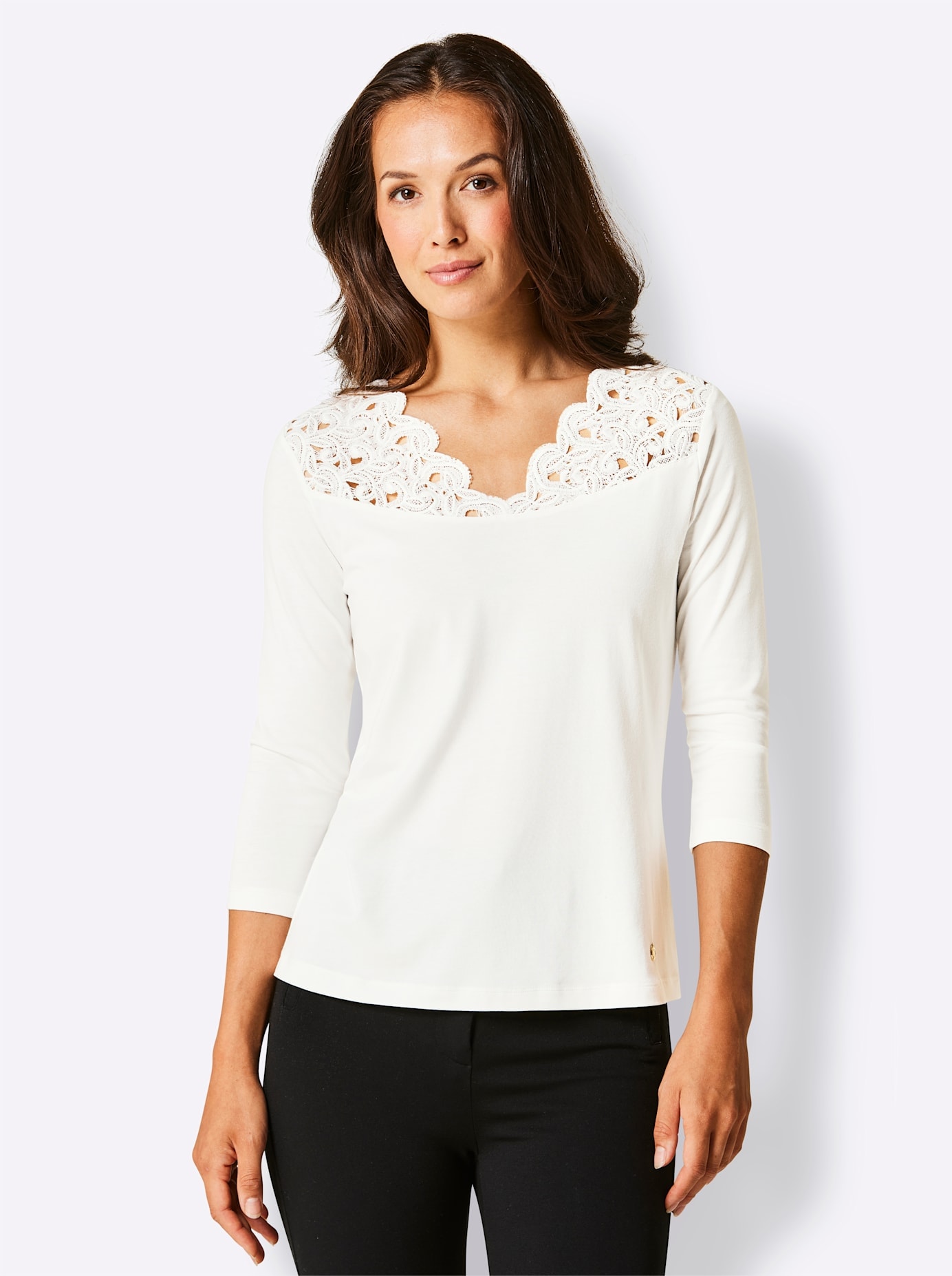 CREATION L PREMIUM V-Shirt »Modal-Baumwoll-Shirt« 1 Stk.