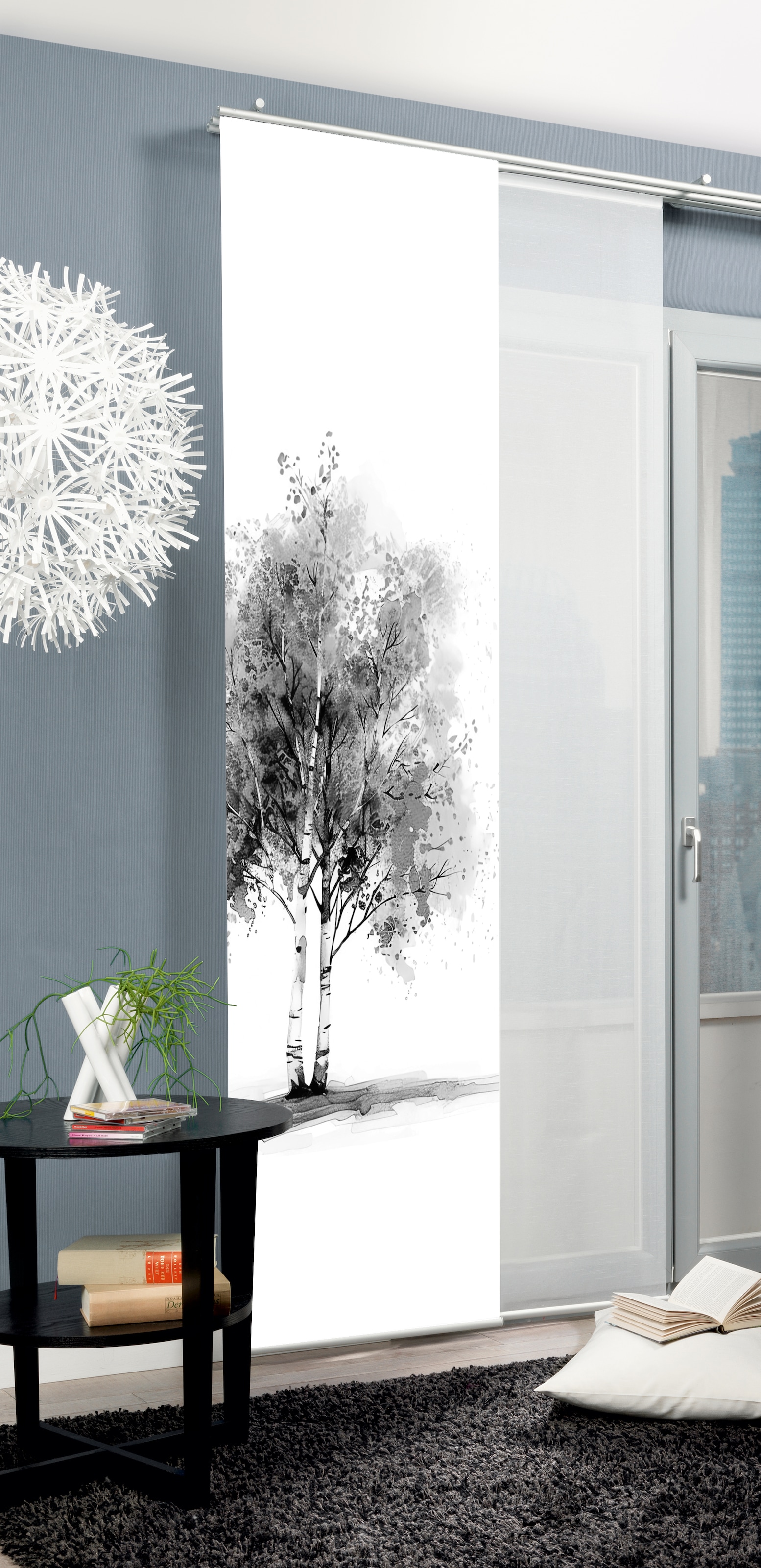 HOME WOHNIDEEN Schiebegardine »TREE« Paneelwagen 1 Stk. tlg. Schiebewand Seidenoptik, Digitaldruck