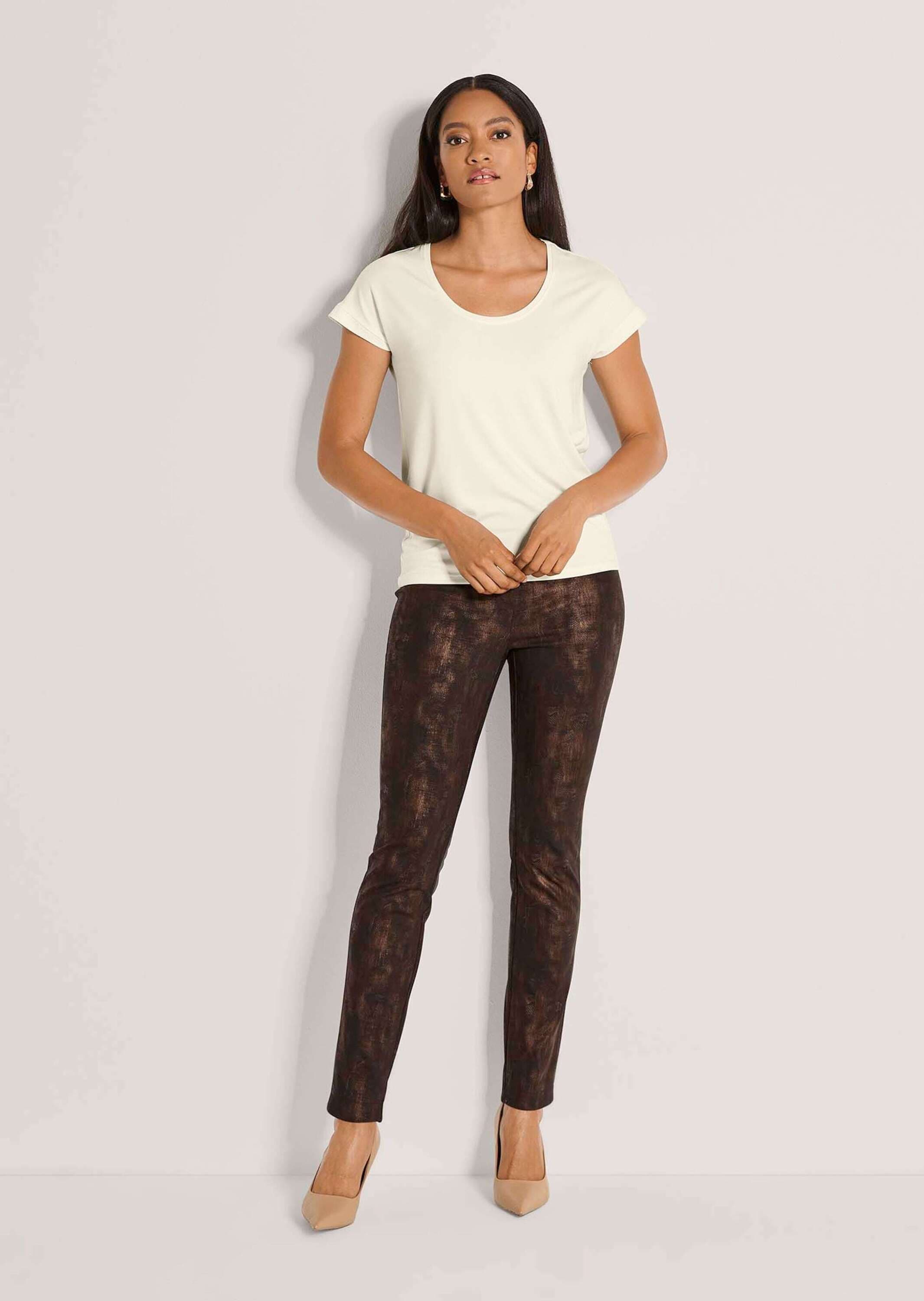 MADELEINE Jerseyhose »Hose Schmale Hose mit Animal-Print«