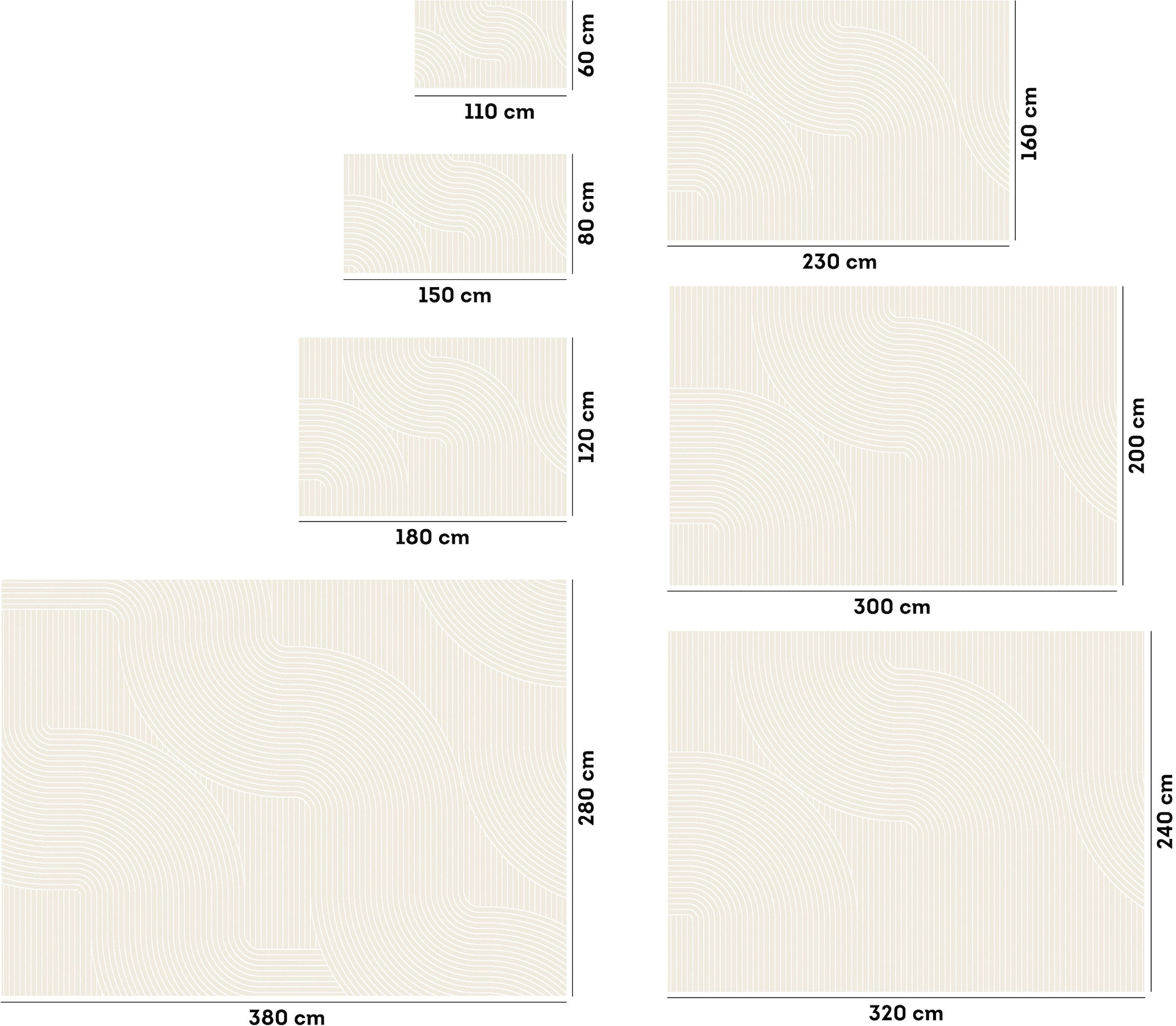 OTTO home Teppich »Revea, Zen Garden-Design in Hoch-Tief-Struktur,« rechteckig 9 mm Höhe 3D-Effekt, softer Kurzflor, pflegeleicht, Scandi-Look