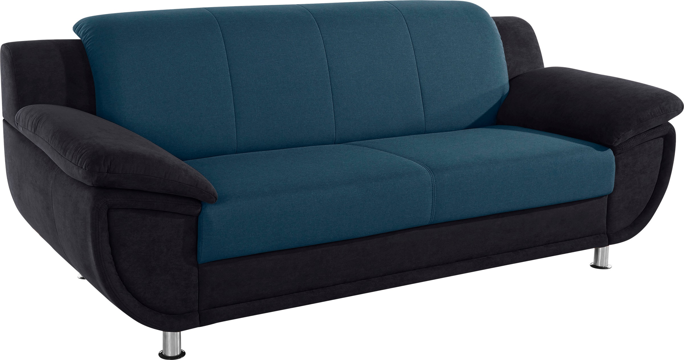 TRENDMANUFAKTUR 3-Sitzer »Rondo 3, zeitlos und modern, bequem, Materialmix« wahlweise mit Federkern, extrabreite Armlehnen zum Relaxen