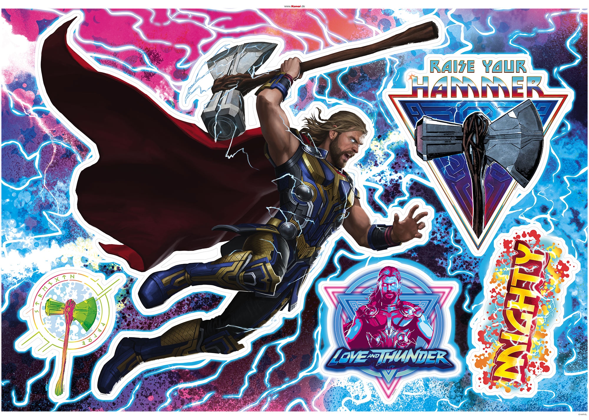 Wandtattoo »Thor4 - Mighty Thor«, 100x70 cm (Breite x Höhe), selbstklebendes Wandtattoo
