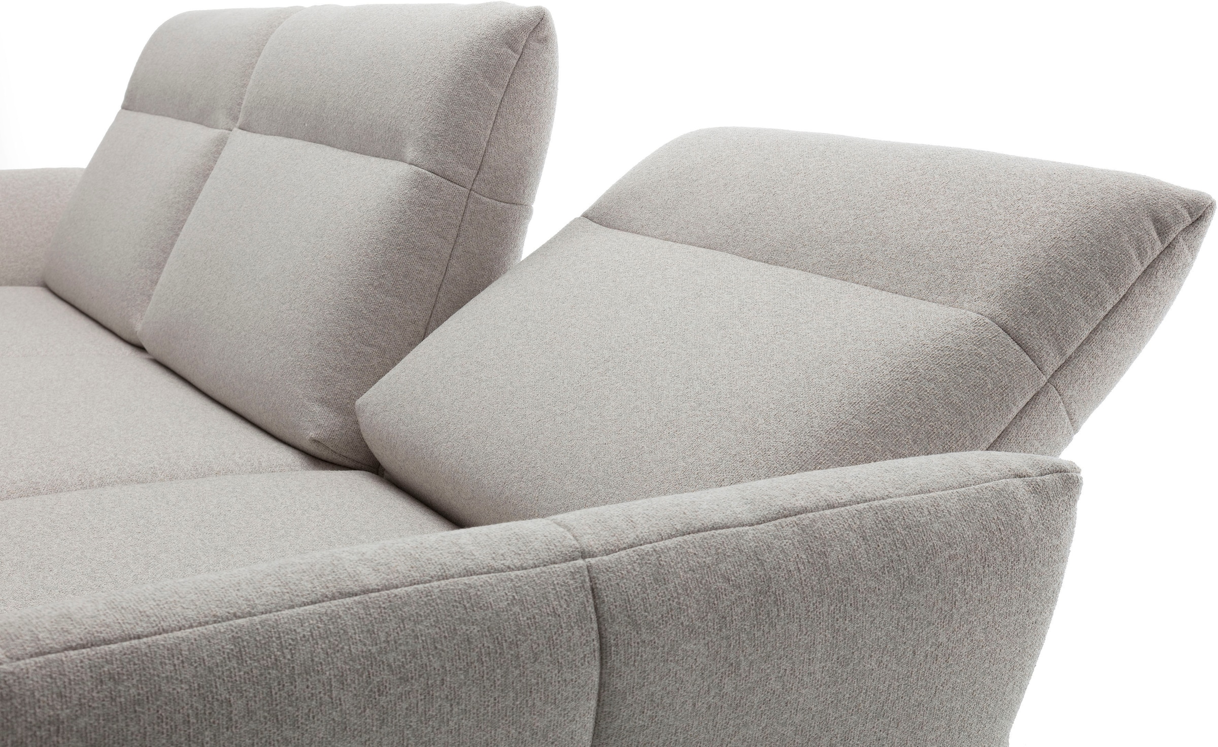 Creation BY ROLF BENZ Ecksofa »CR.460« Sockel in Nussbaum, Winkelfüße in Umbragrau, Breite 298 cm