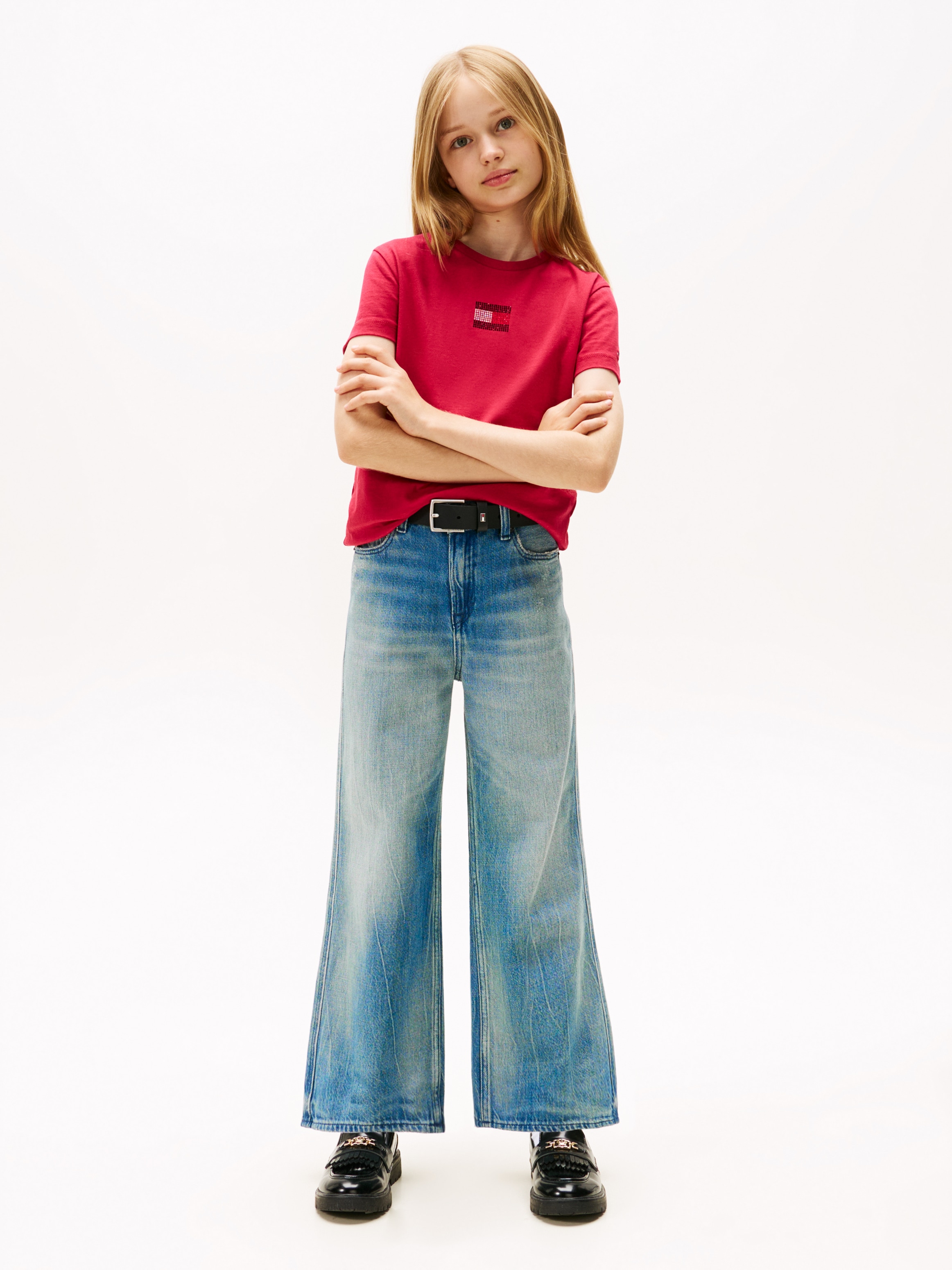 Tommy Hilfiger T-Shirt »RHINE STONE FLAG TEE S/S« Kinder bis 16 Jahre