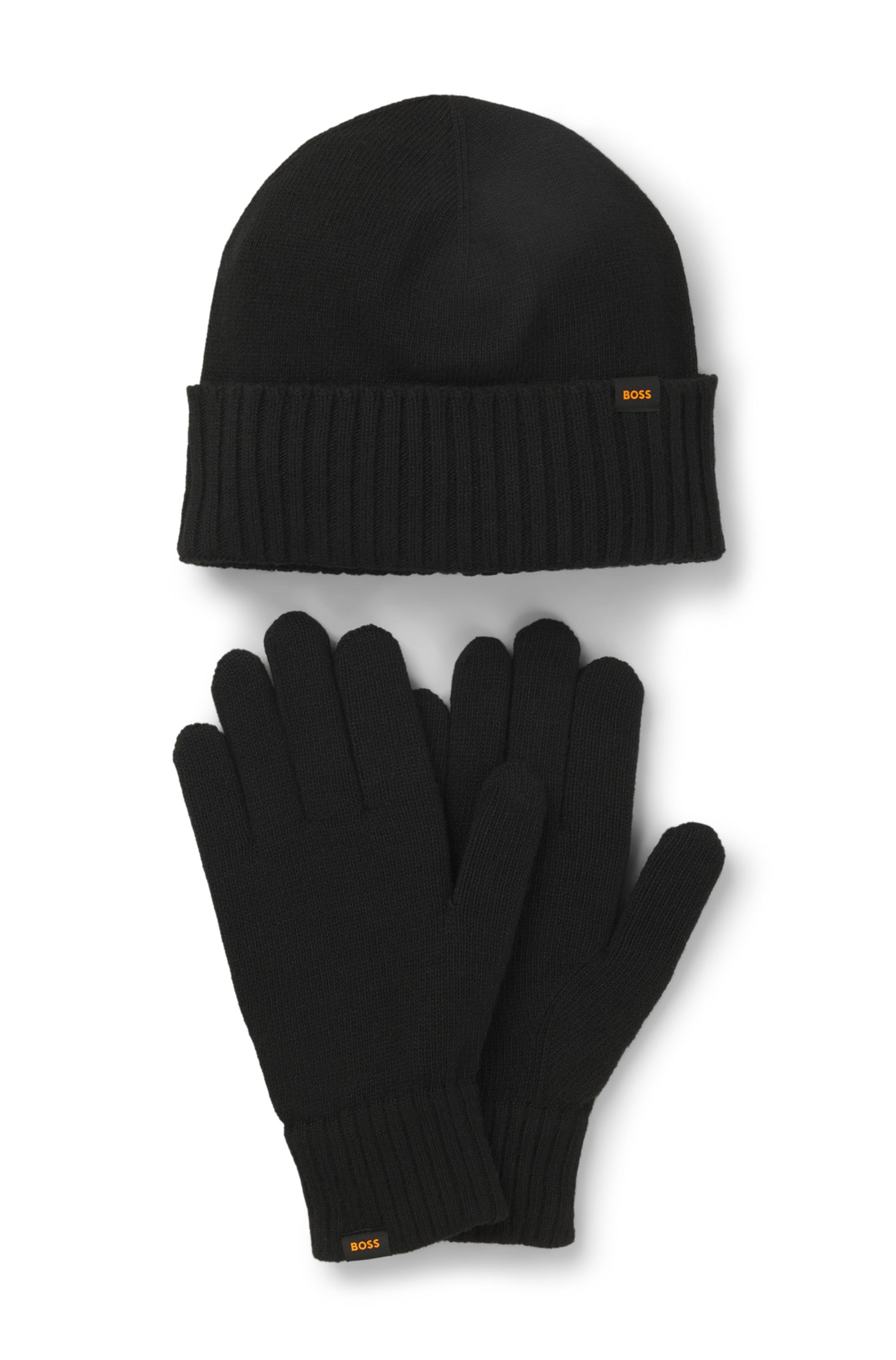 BOSS ORANGE Strickhandschuhe »Kalipso« 2 Stk. und Mütze, mit Kaschmir-Anteil