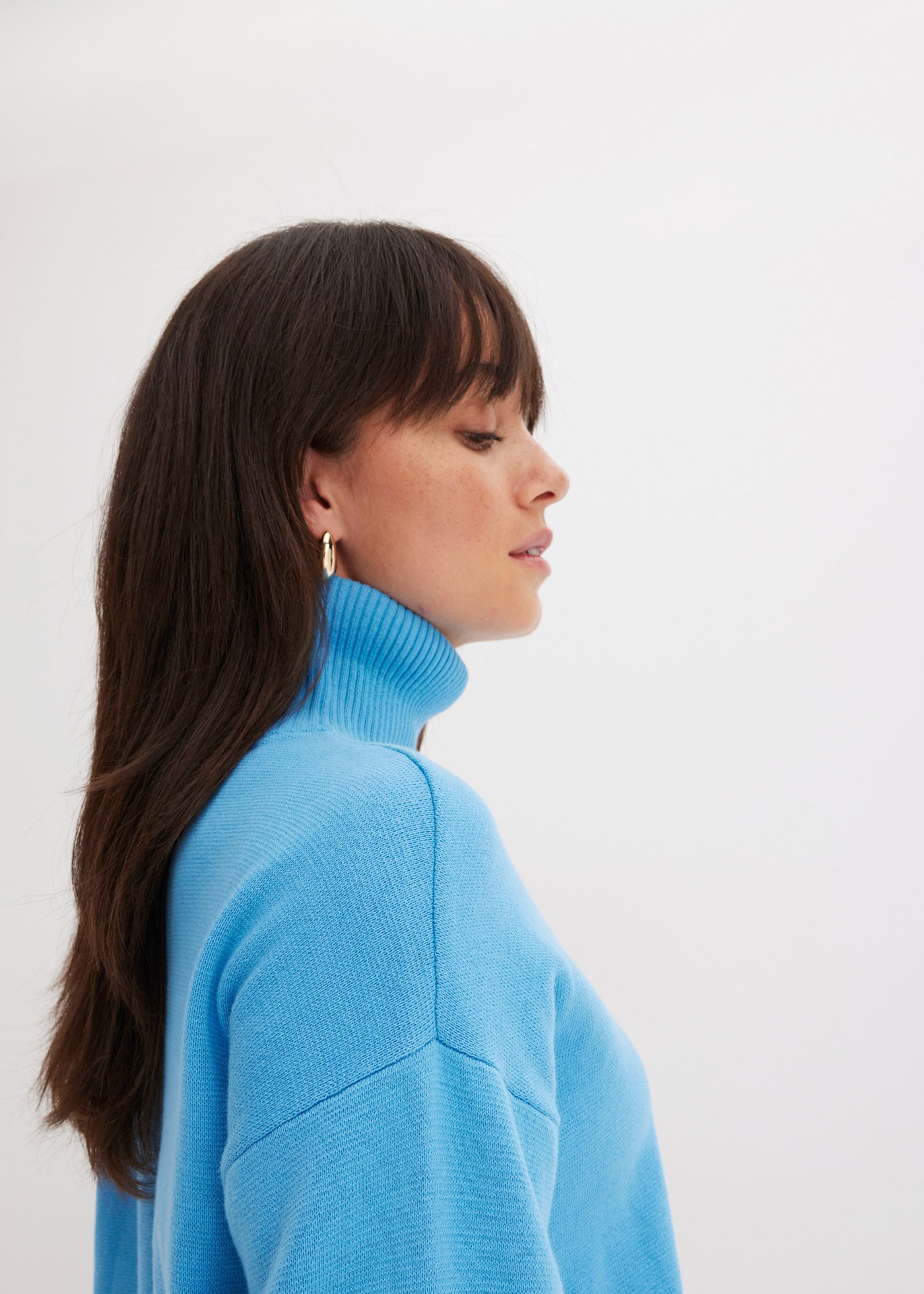 bonprix Strickpullover »Gerippter Pullover aus reiner Baumwolle« Gerippter Pullover aus reiner Baumwolle